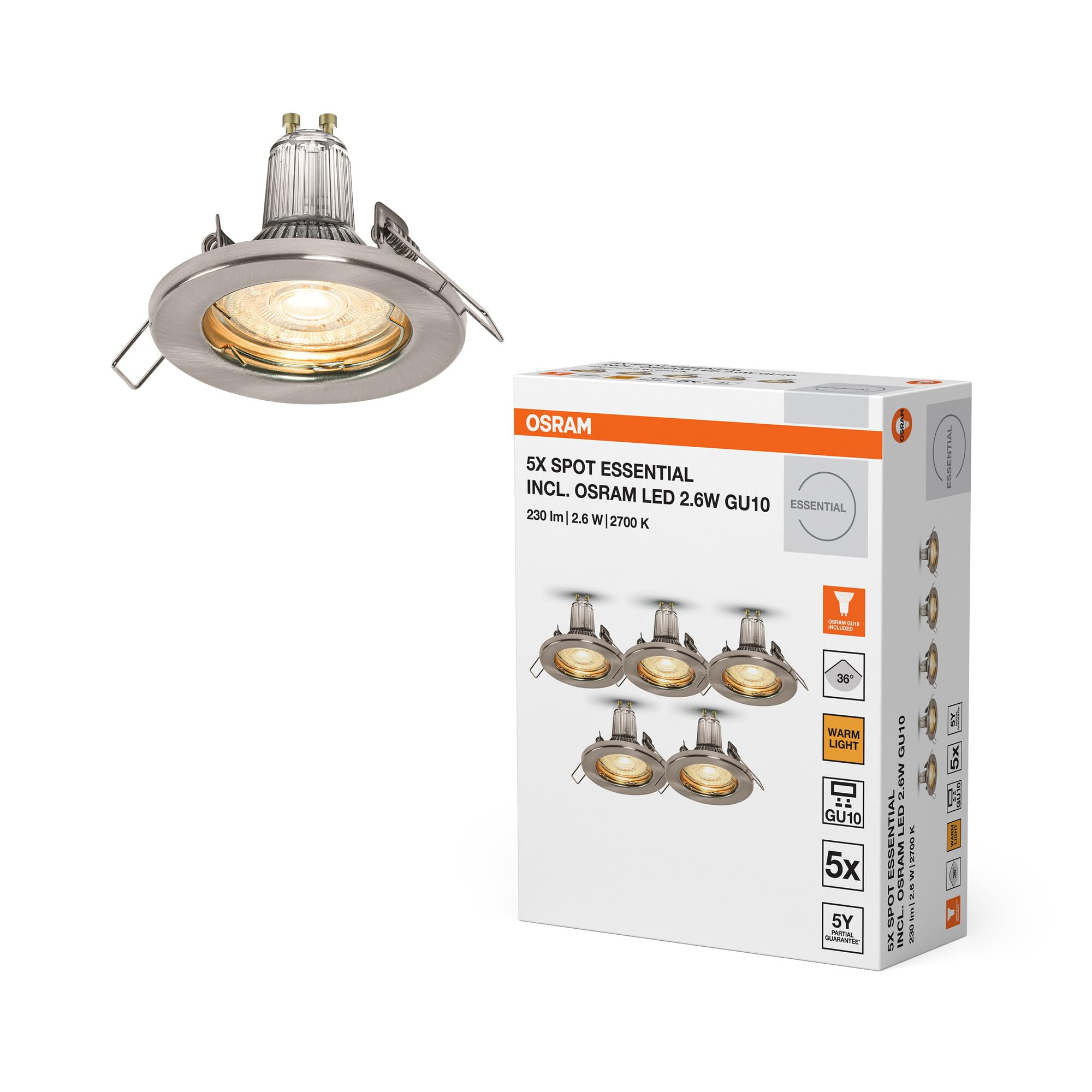 ams OSRAM SMART+ Spot Set GU10 Einbauspot weiß 5er-Set
