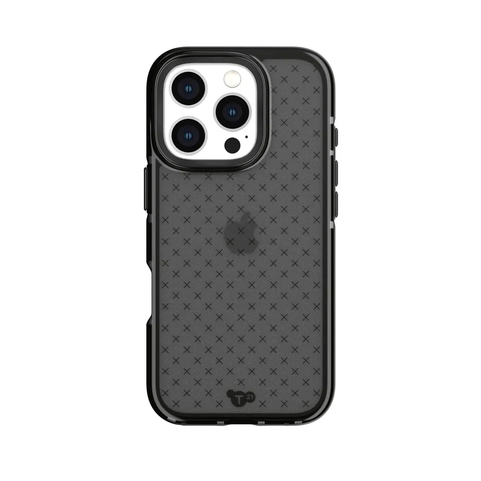 Tech21 EvoCheck iPhone 16 Pro Hülle Schwarz Check Bio