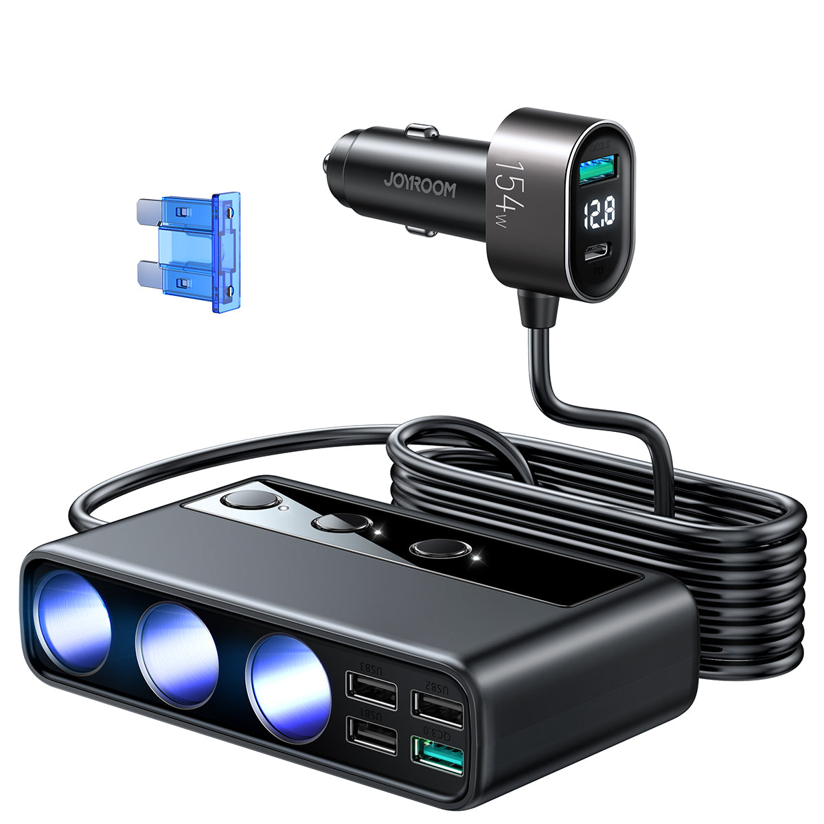 JOYROOM JR-CL06 Auto Verteiler Zigarettenanzünder 9-Port