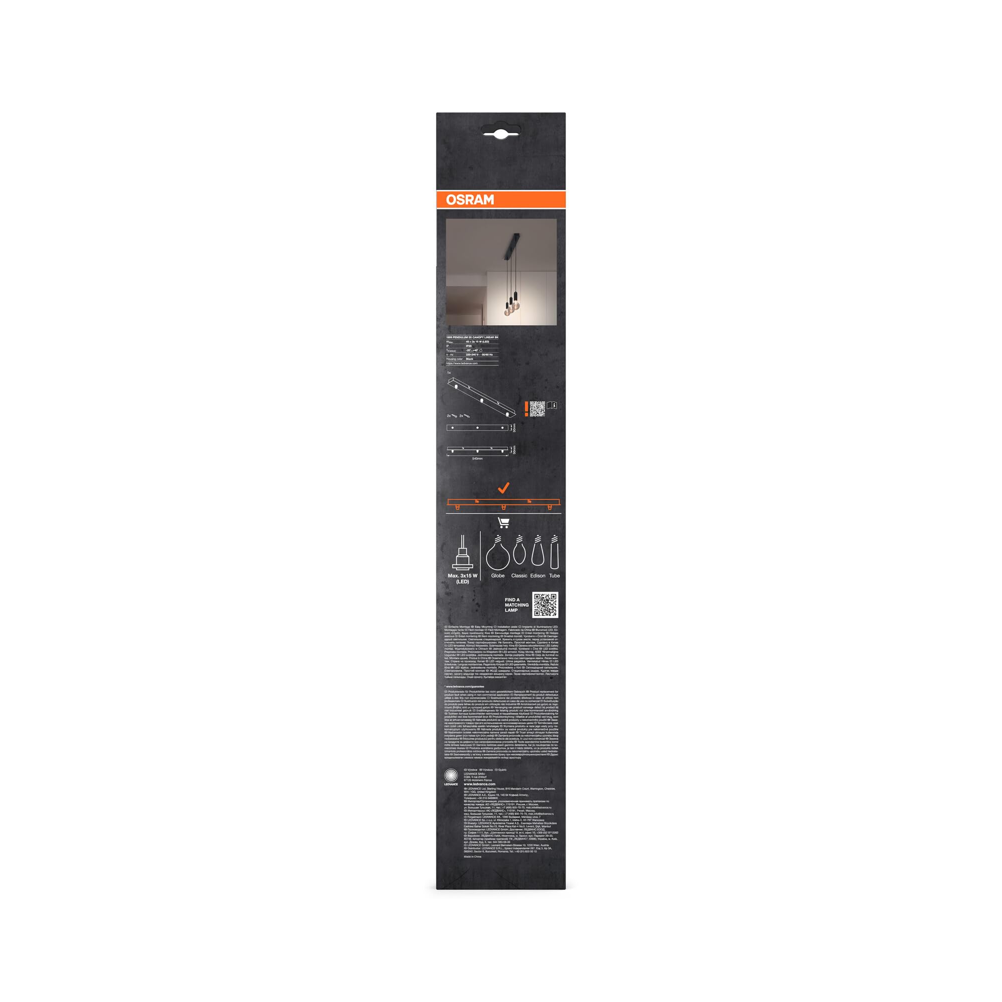 ams OSRAM Vintage 1906 Baldachin Linear 3er Zubehör