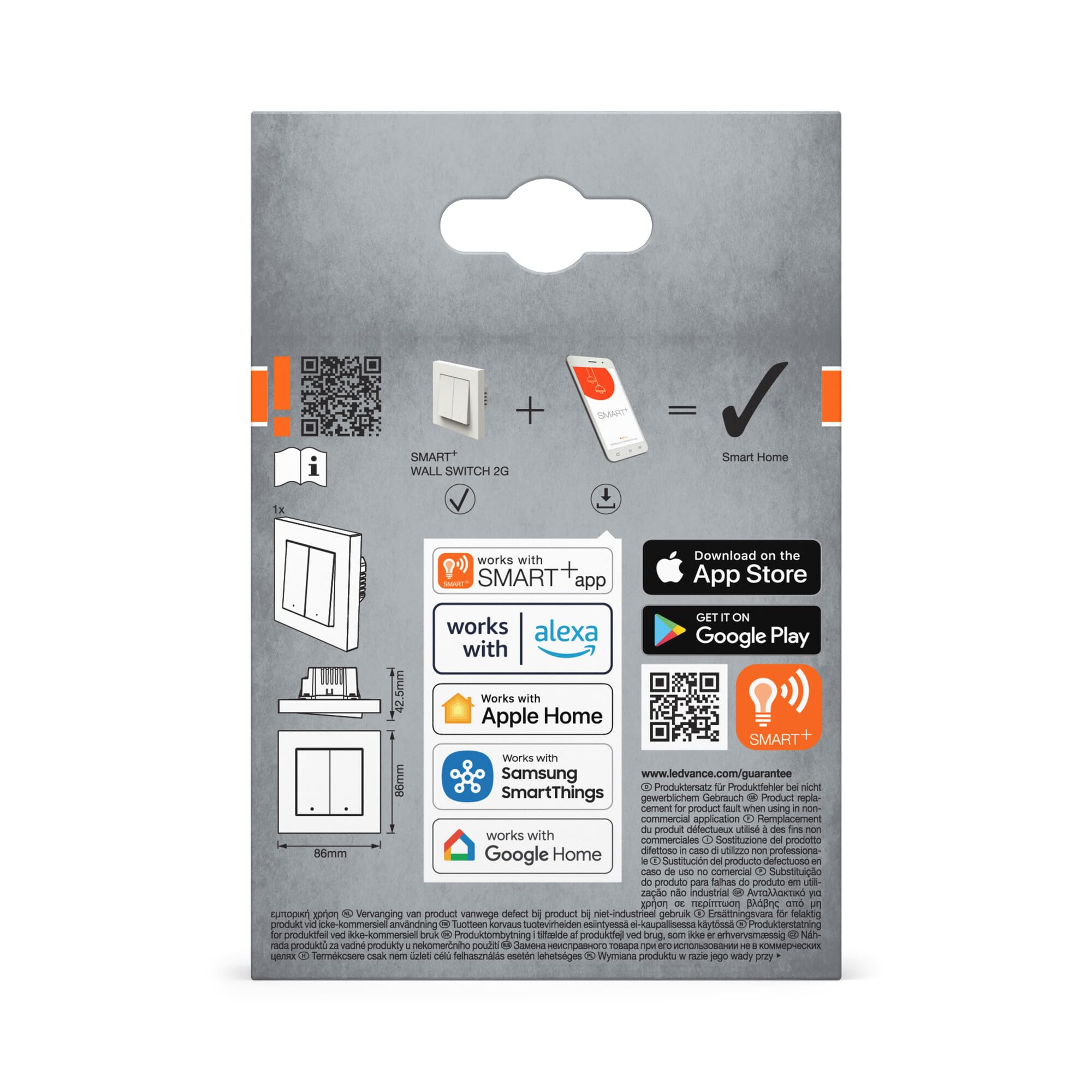 ams OSRAM SMART+ WiFi Matter Wandschalter 2-Kanal weiß