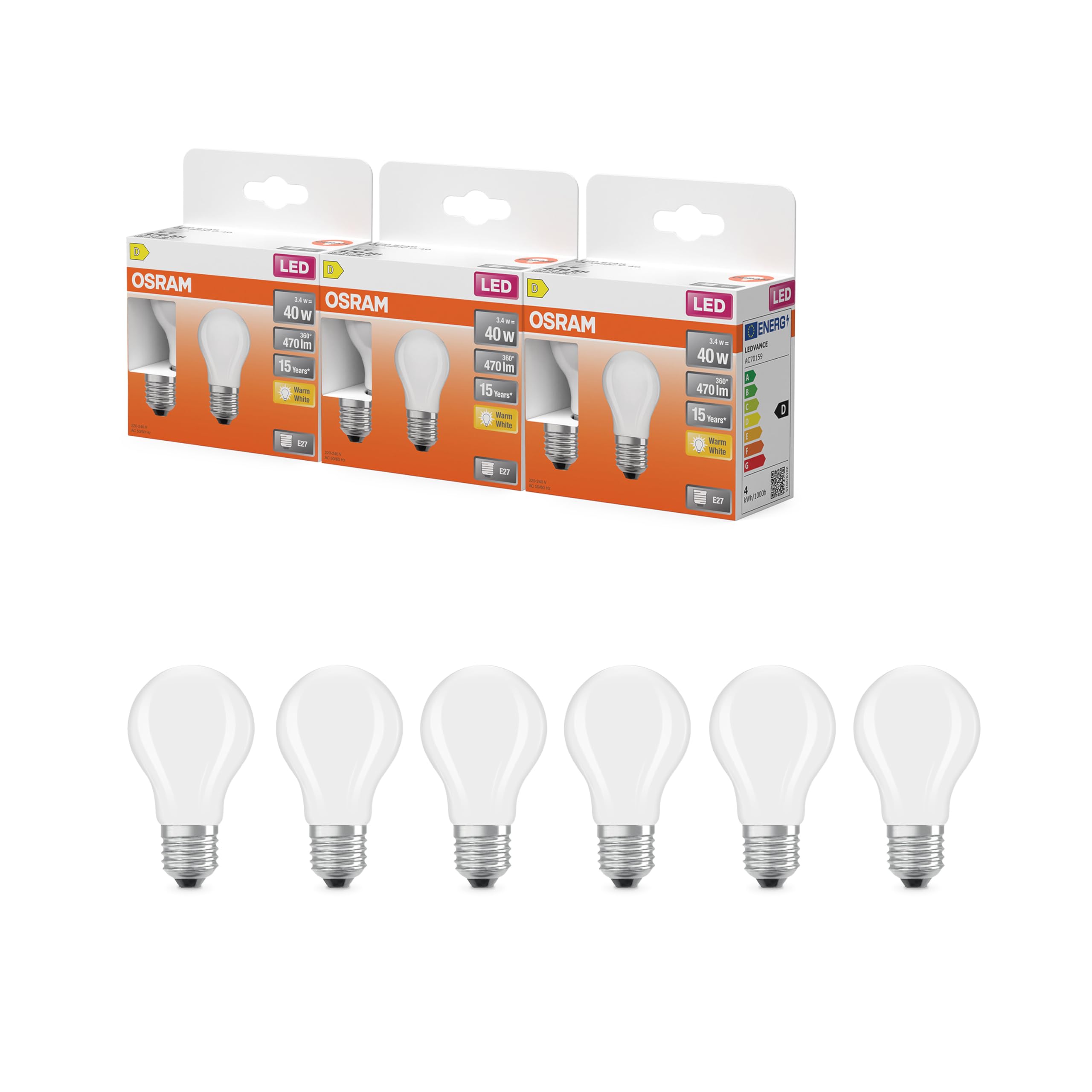OSRAM SMART+ Star Globe P40 LED-Lampe E27 matt 40W-Ersatz
