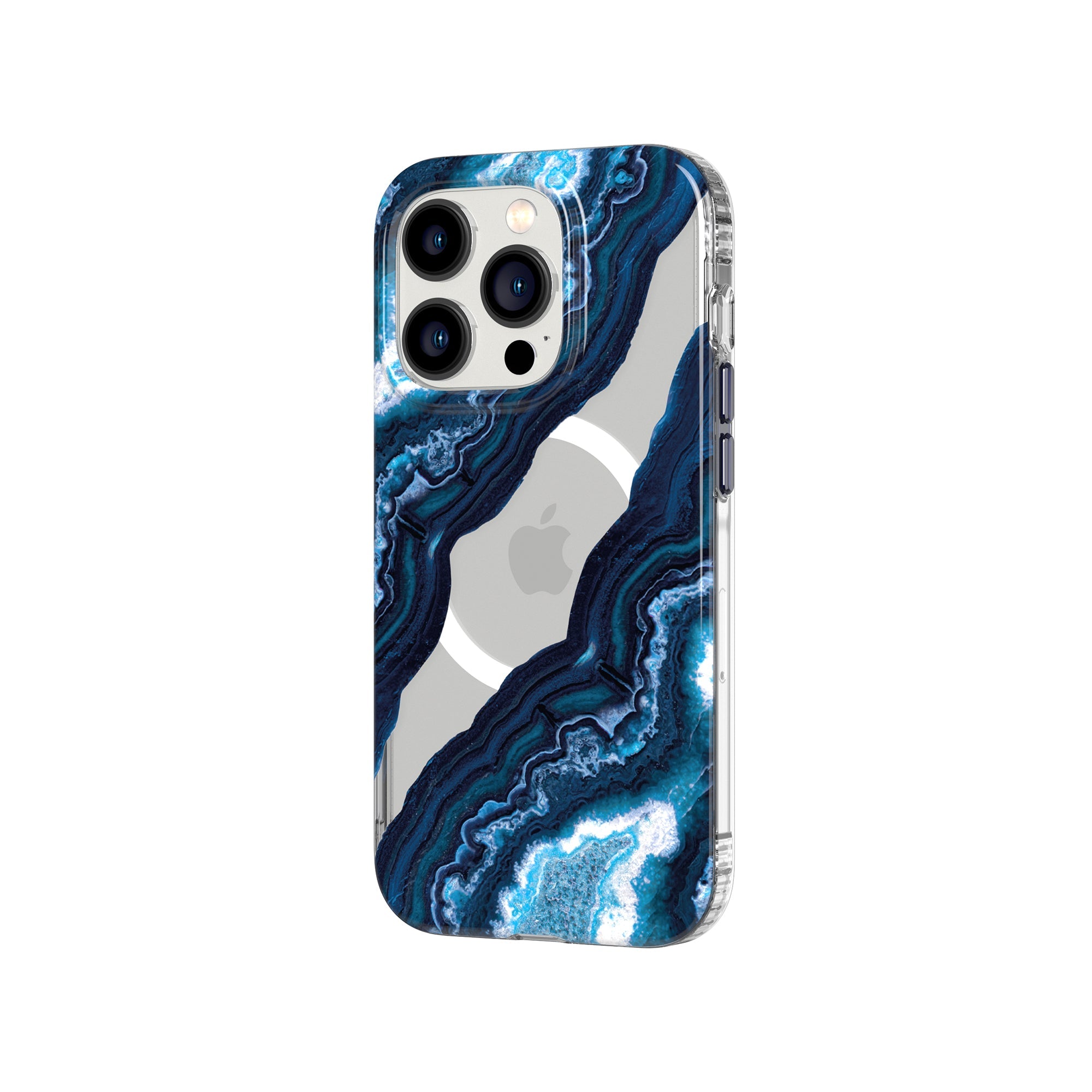 Tech21 EvoArt iPhone 14 Pro Hülle Clear/Midnight Quartz MagSafe