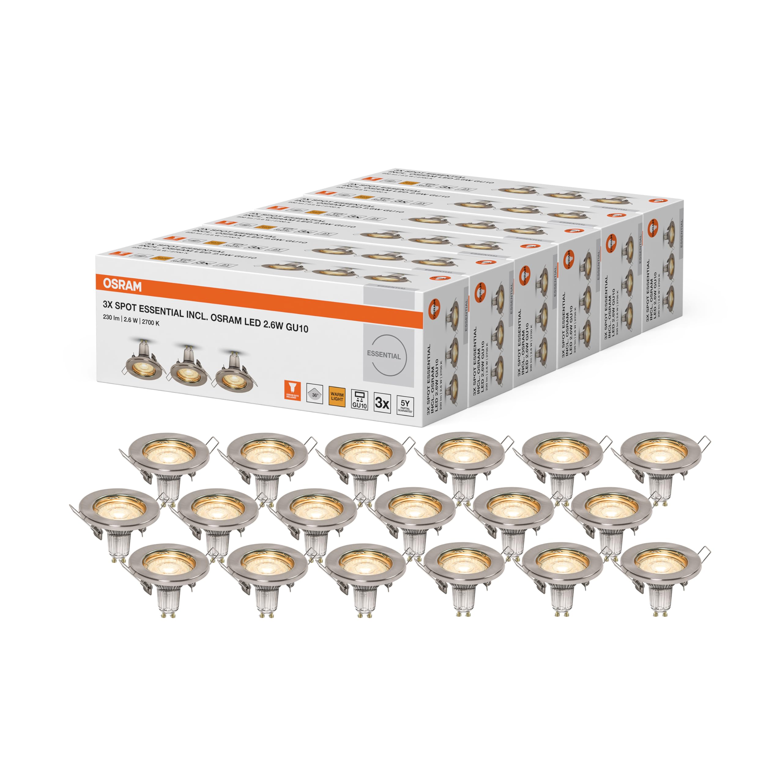 ams OSRAM SMART+ Spot Set GU10 Einbauspot weiß 5er-Set