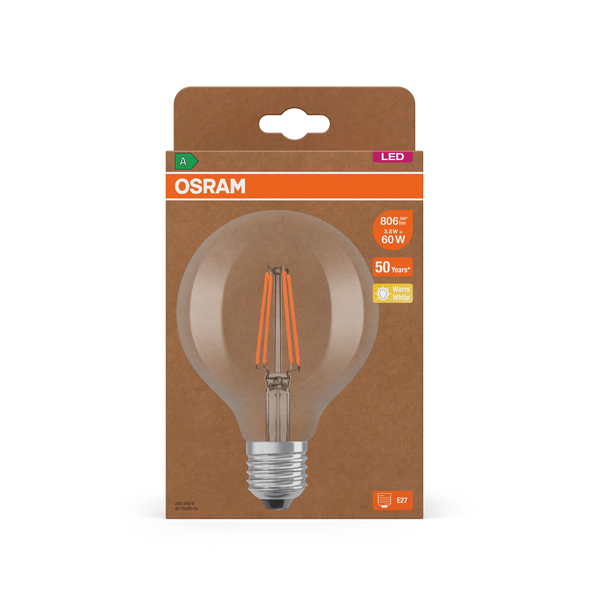 ams OSRAM SMART+ Globe 95 LED-Lampe warmweiß 60W Ersatz