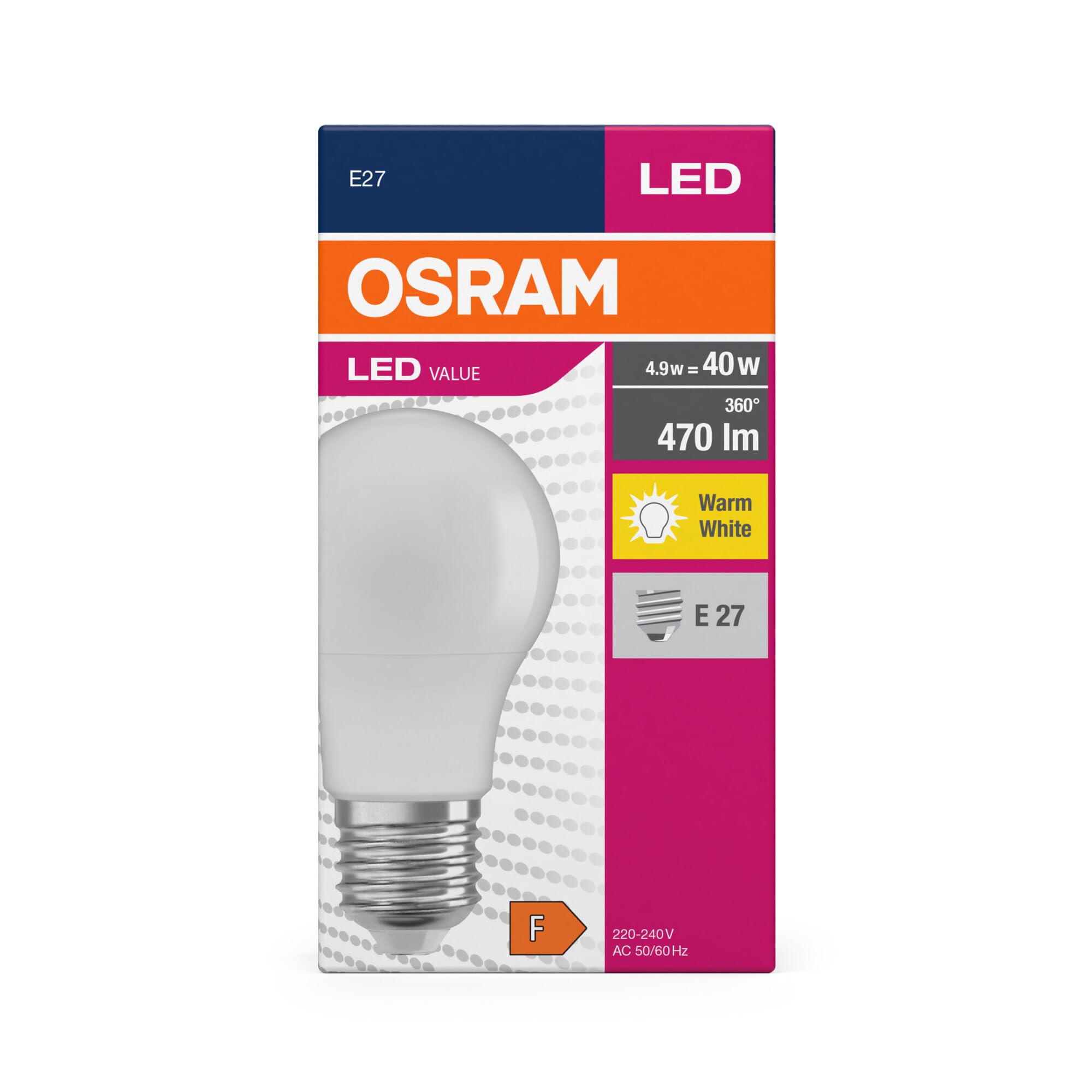 ams OSRAM Star Value A40 E27 Birne Warmweiß 40W 10er-Pack