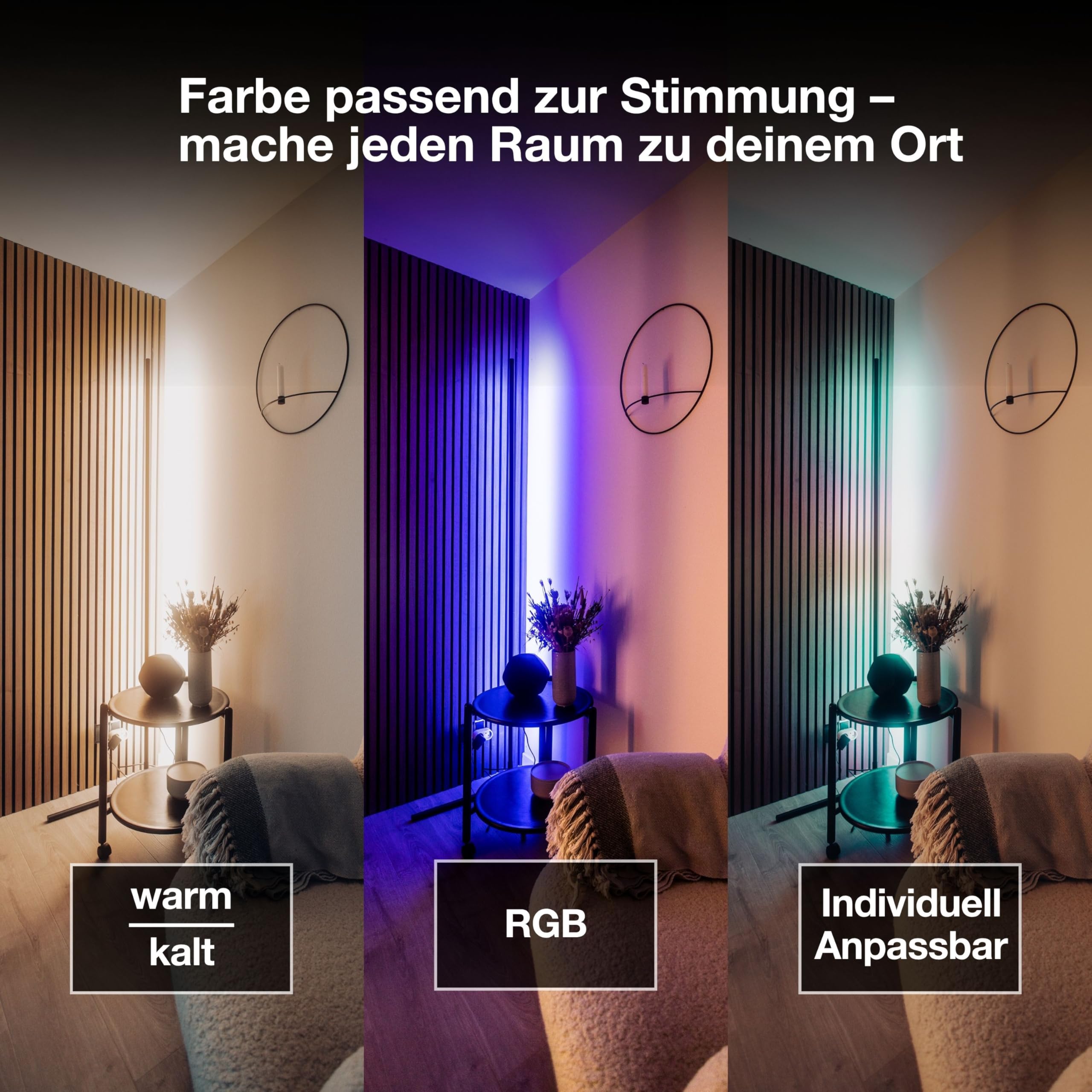 ams OSRAM SMART+ Stehleuchte 1,4m schwarz RGBW WiFi
