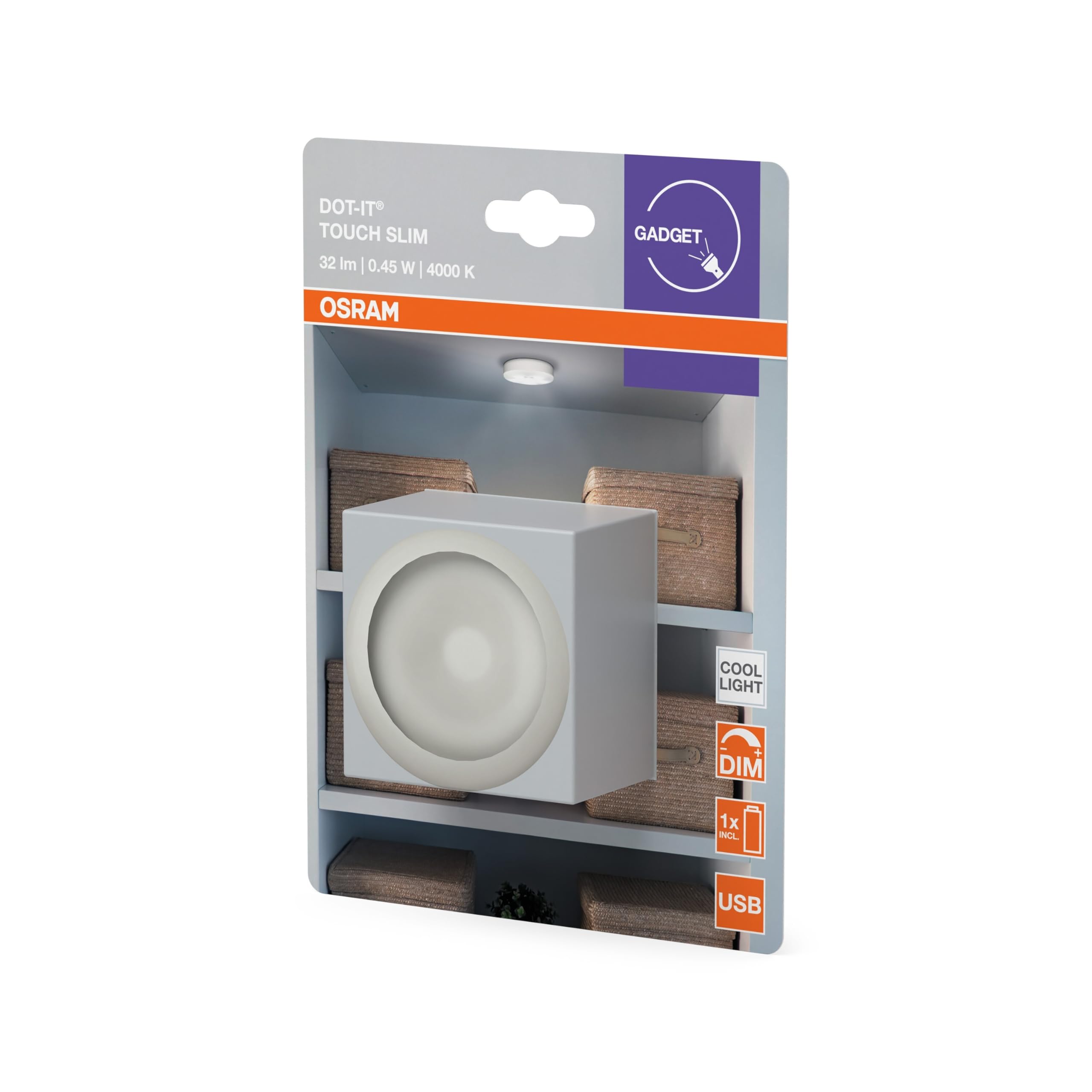 ams OSRAM SMART+ Dot-It Touch Slim LED-Leuchte Weiß USB dimmbar