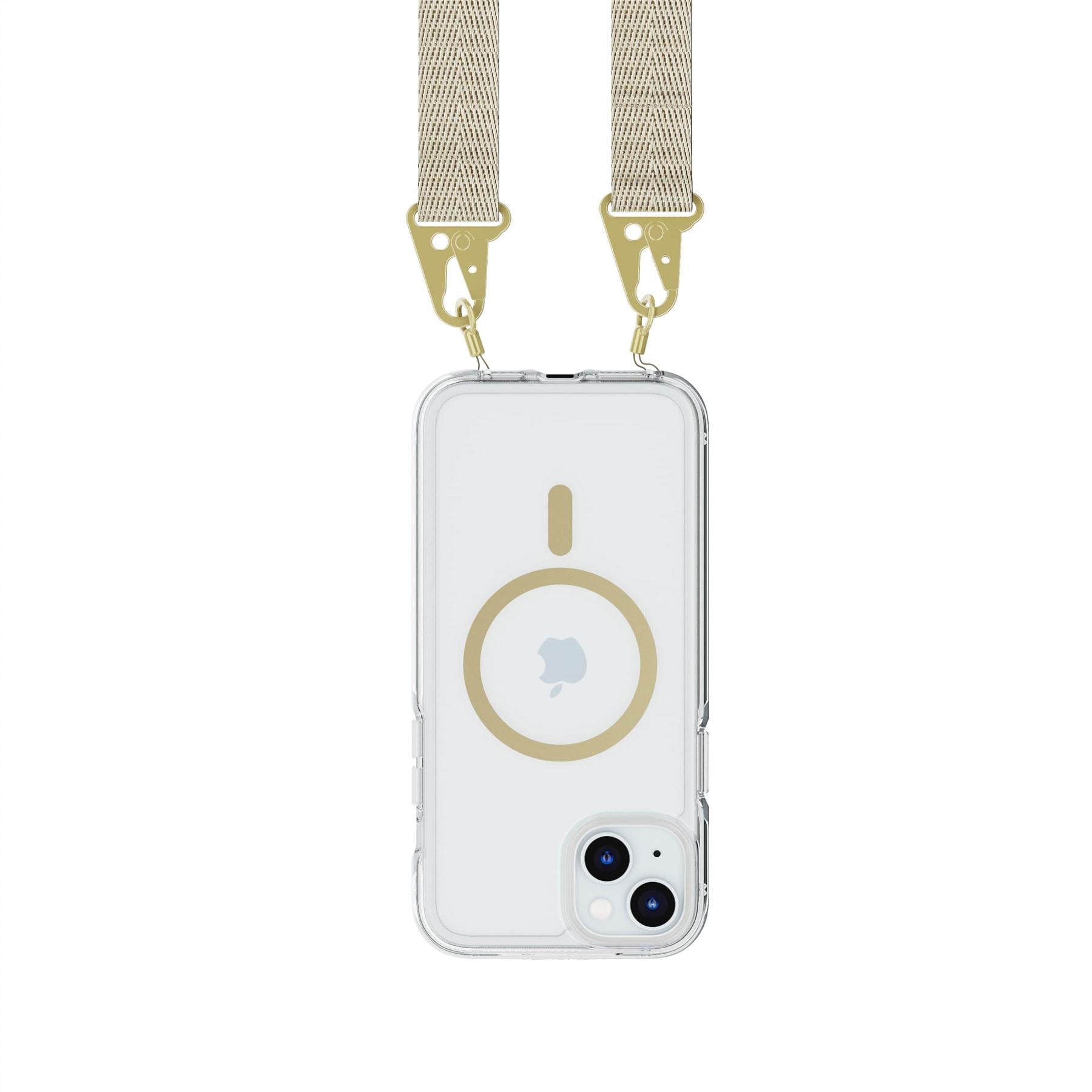 Tech21 FlexQuartz 15 Plus Hülle Gold MagSafe mit Band