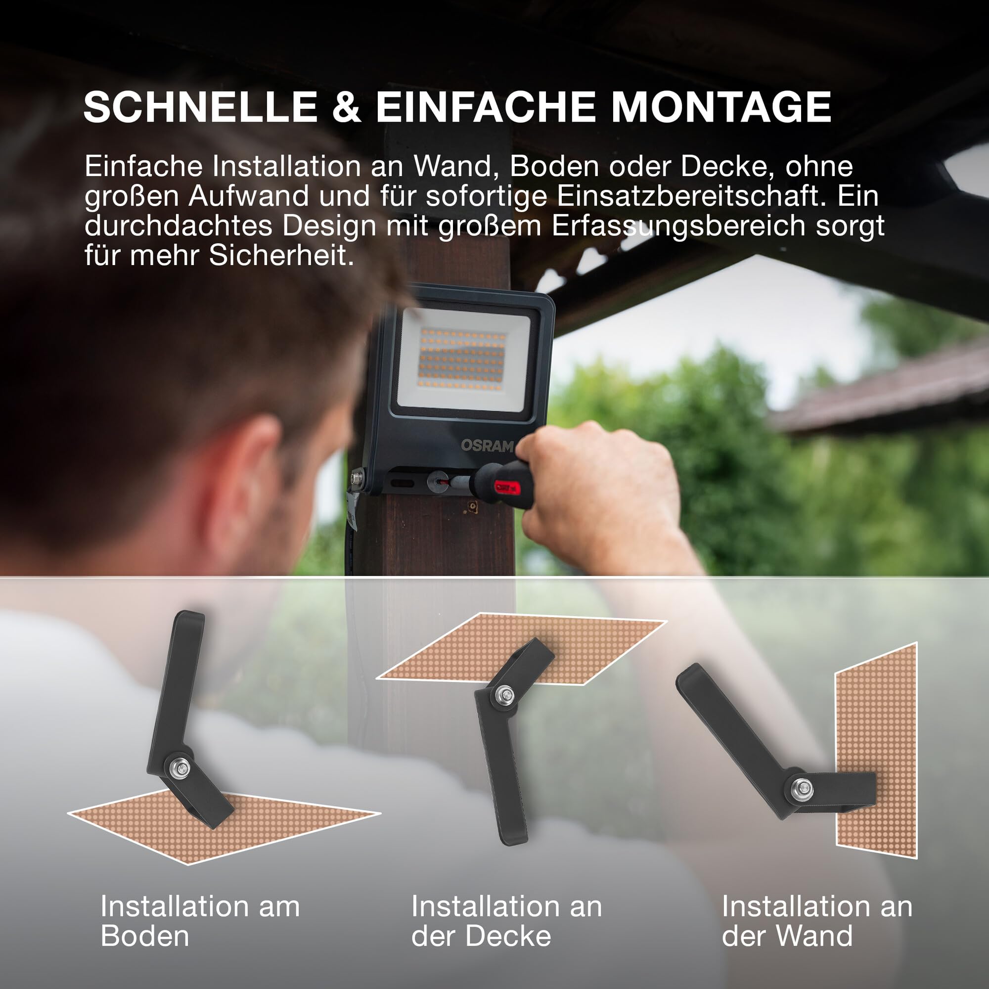 OSRAM SMART+ WiFi Flutlicht 50W dunkelgrau RGB 4000lm IP65