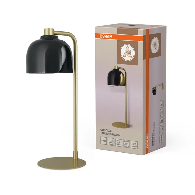 OSRAM Decor Corolle Tischleuchte G9 schwarz Retro