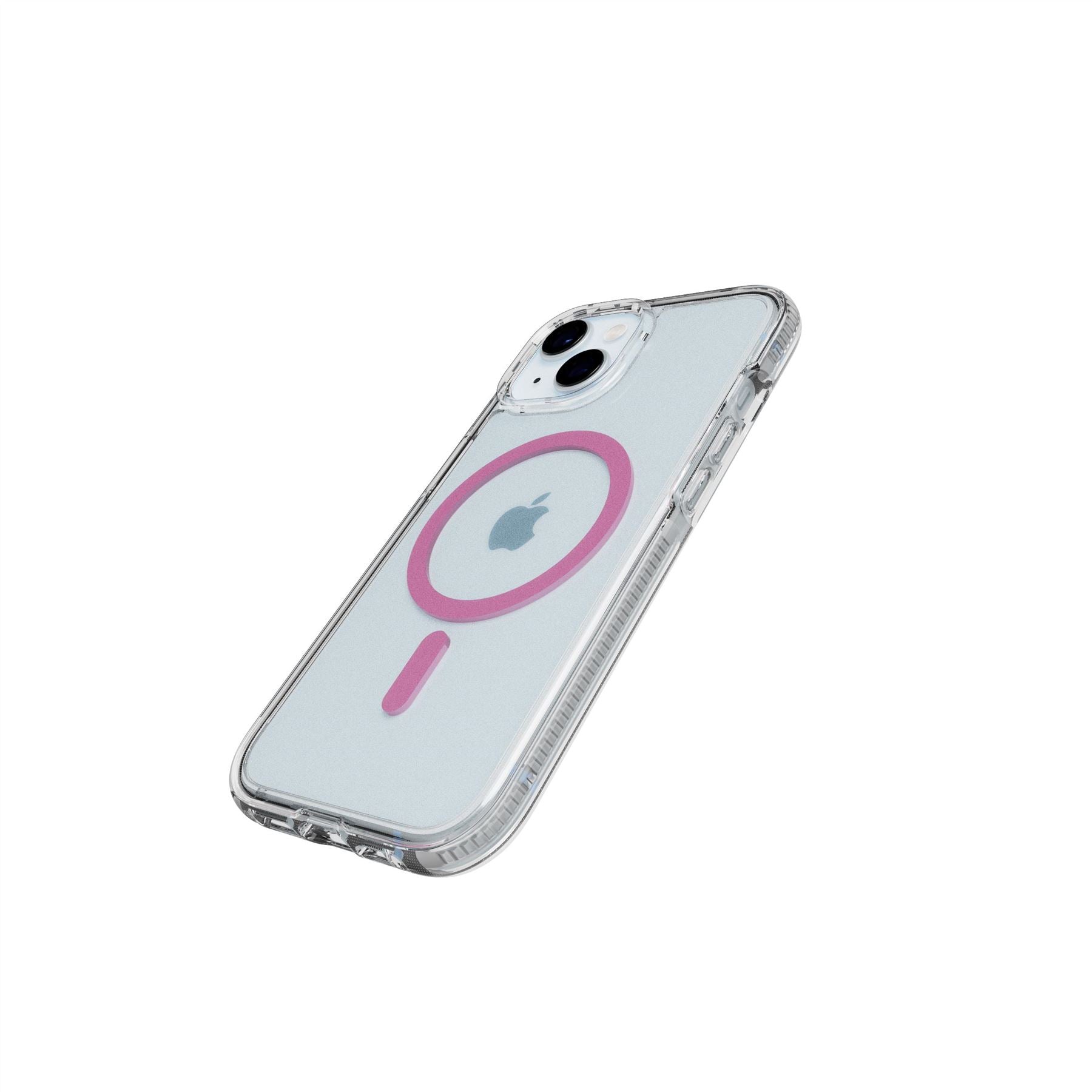 Tech21 FlexQuartz iPhone 15/14/13/16e Hülle Clear Pink MagSafe
