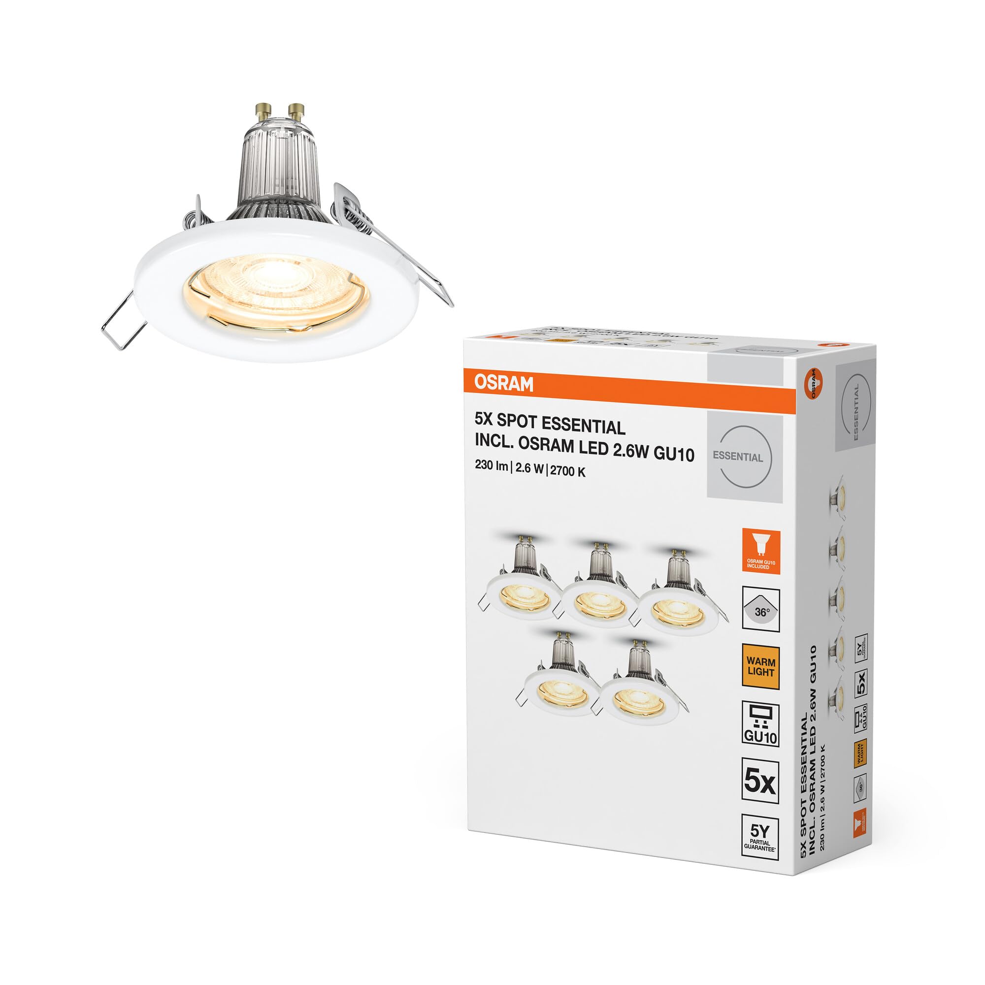 ams OSRAM SMART+ Spot Set GU10 Einbauspot weiß 5er-Set