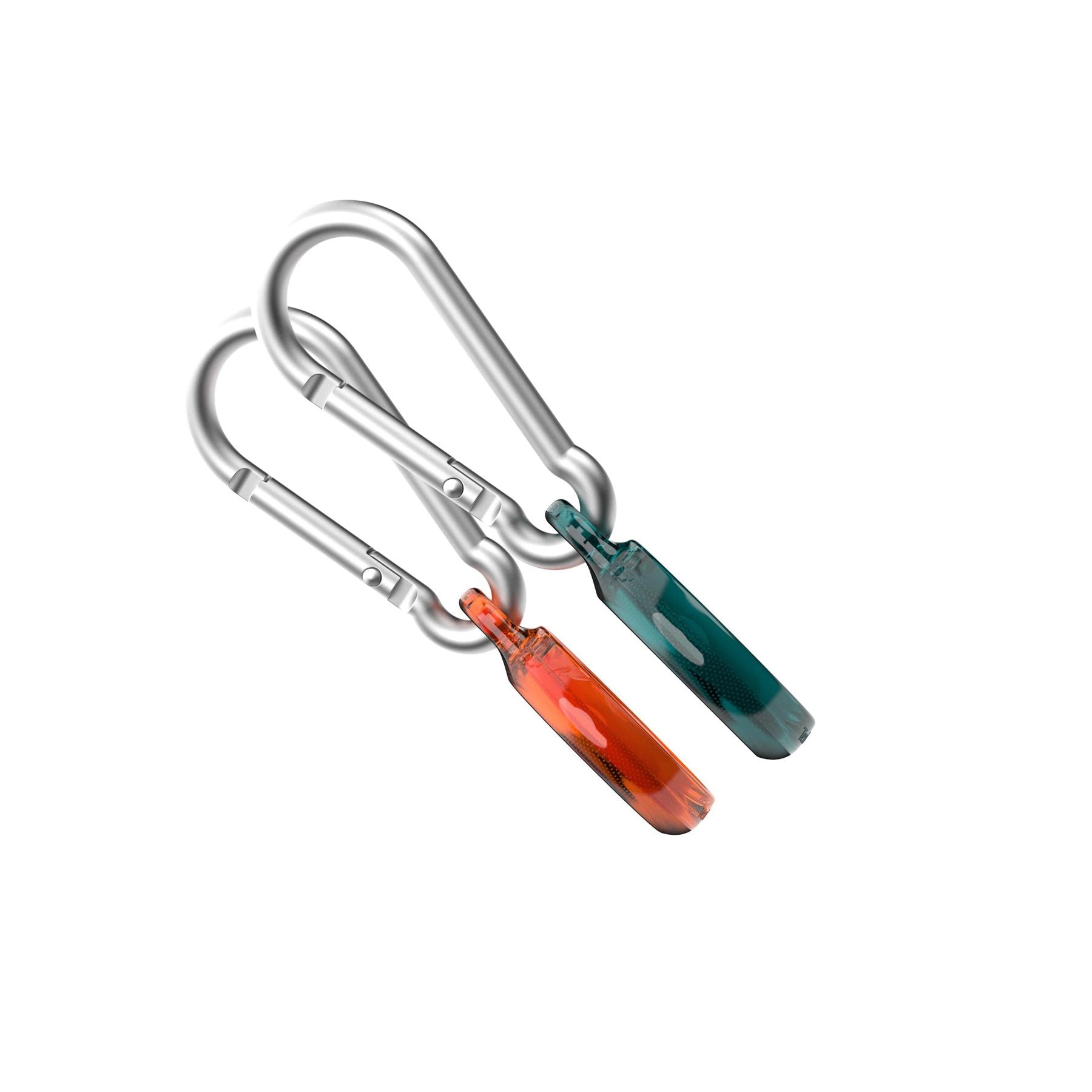Tech21 EvoPop AirTag Hülle 2er Tangerine/Verdigris Karabiner