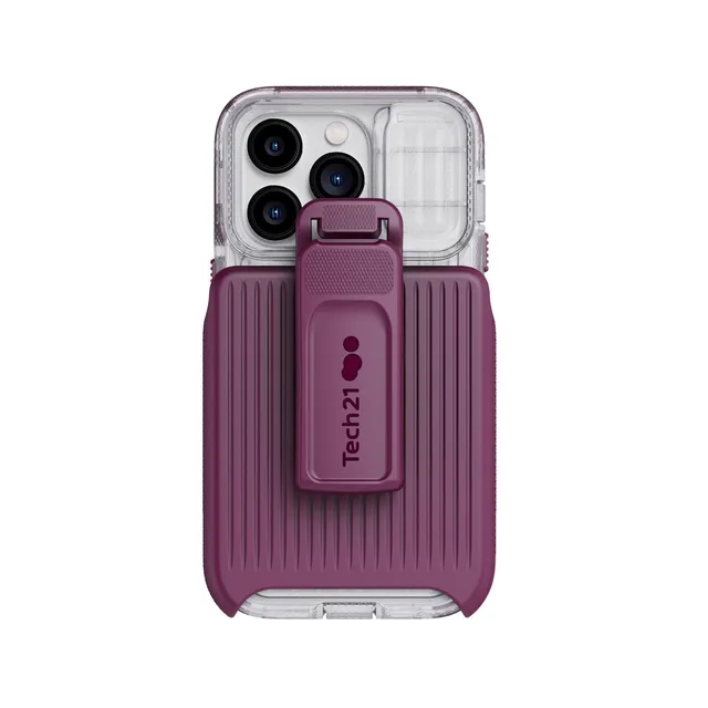 Tech21 EvoMax iPhone 14 Pro Hülle Frosted Purple MagSafe