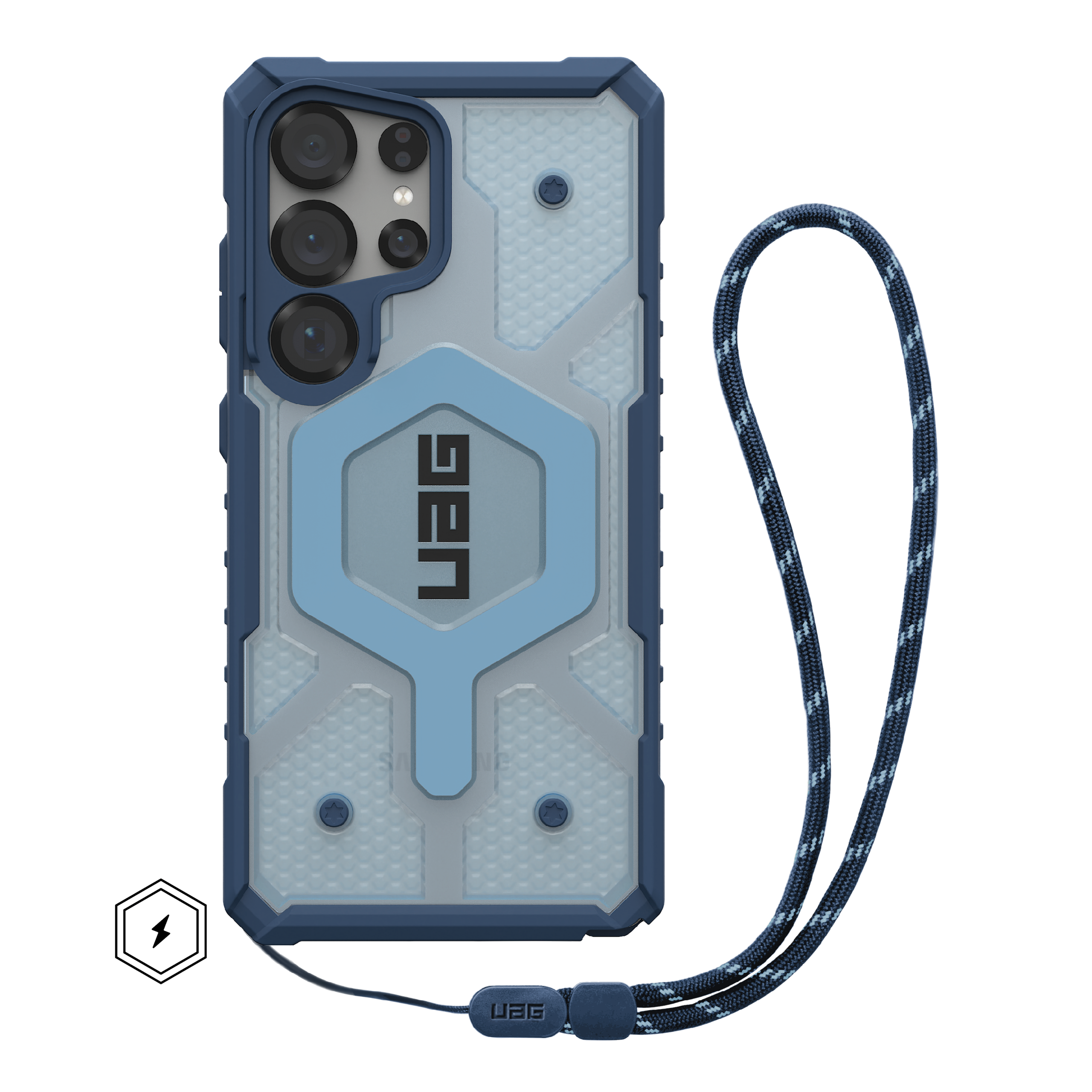 UAG Pathfinder Clear Galaxy S25 Ultra Hülle Blues Lanyard
