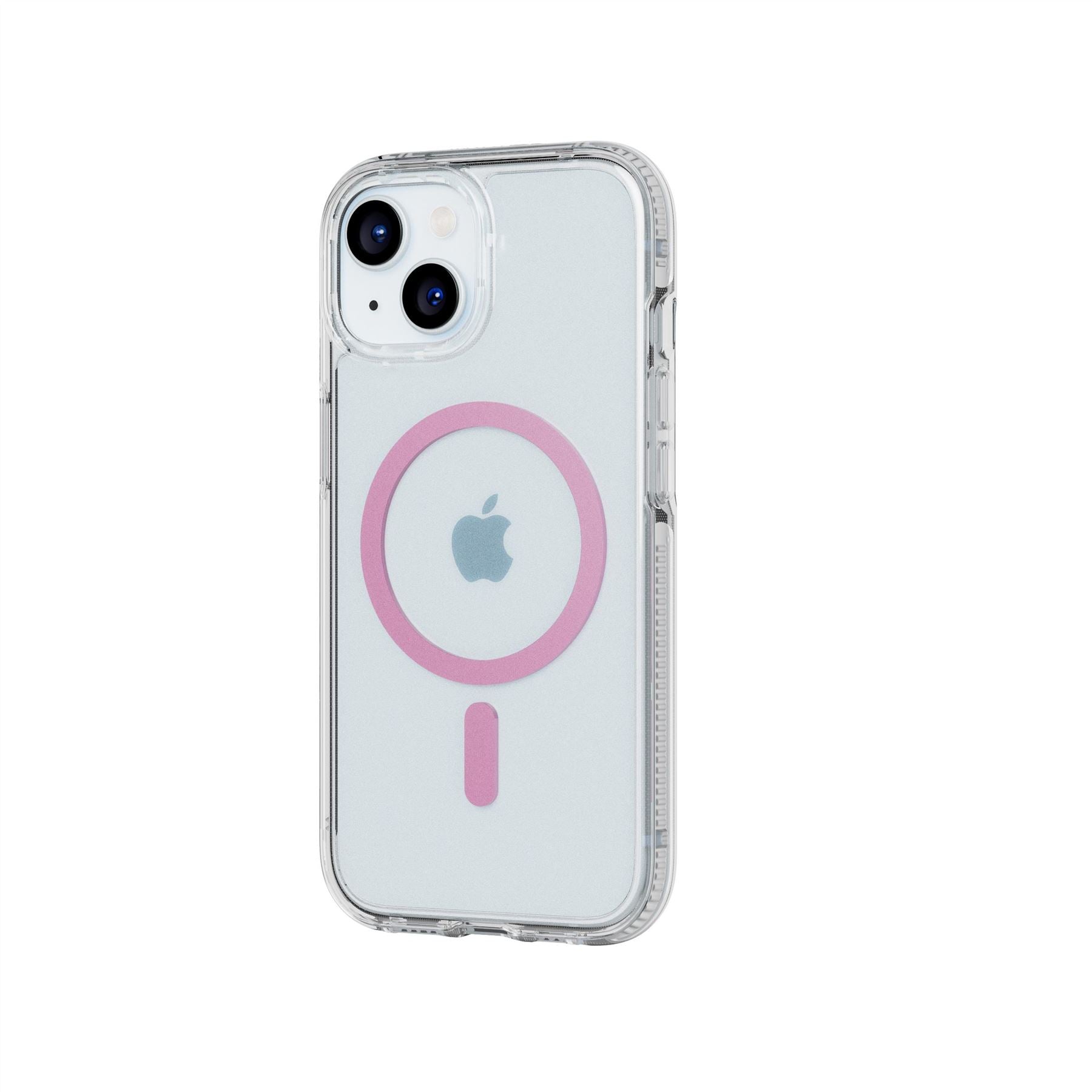 Tech21 FlexQuartz iPhone 15/14/13/16e Hülle Clear Pink MagSafe