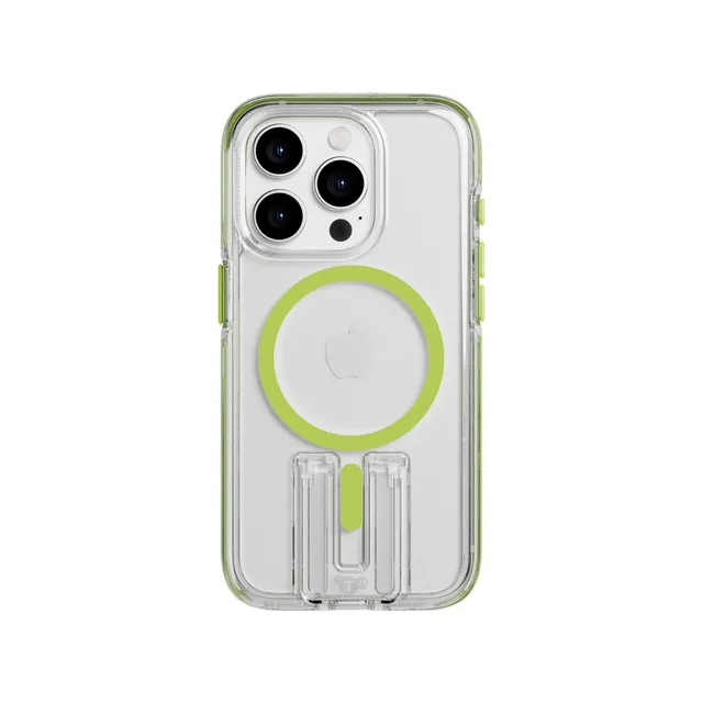 Tech21 EvoCrystal Kick iPhone 15 Pro Hülle limette MagSafe