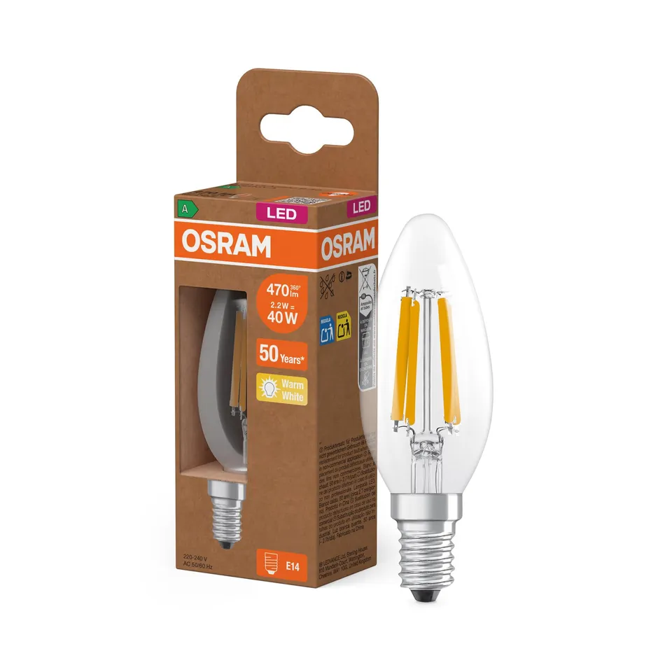 ams OSRAM SMART+ Classic B 40 Filament LED-Lampe E14 1er-Pack A
