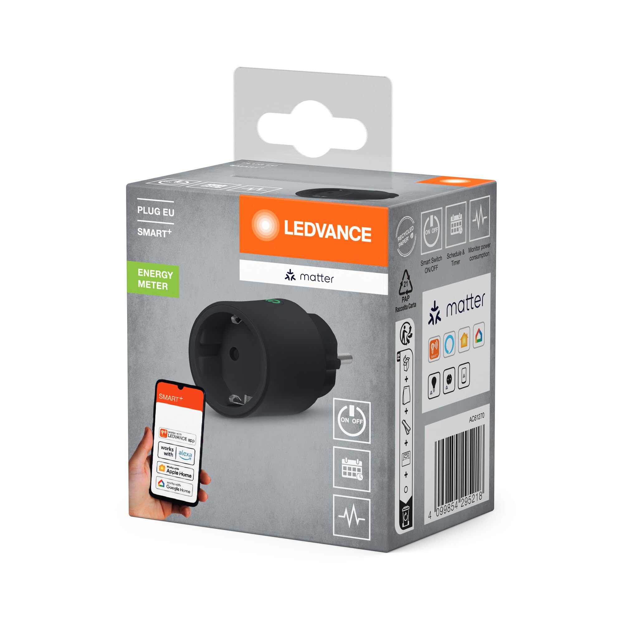 ams OSRAM SMART+ Indoor Plug Matter Steckdose Schwarz 4er-Pack
