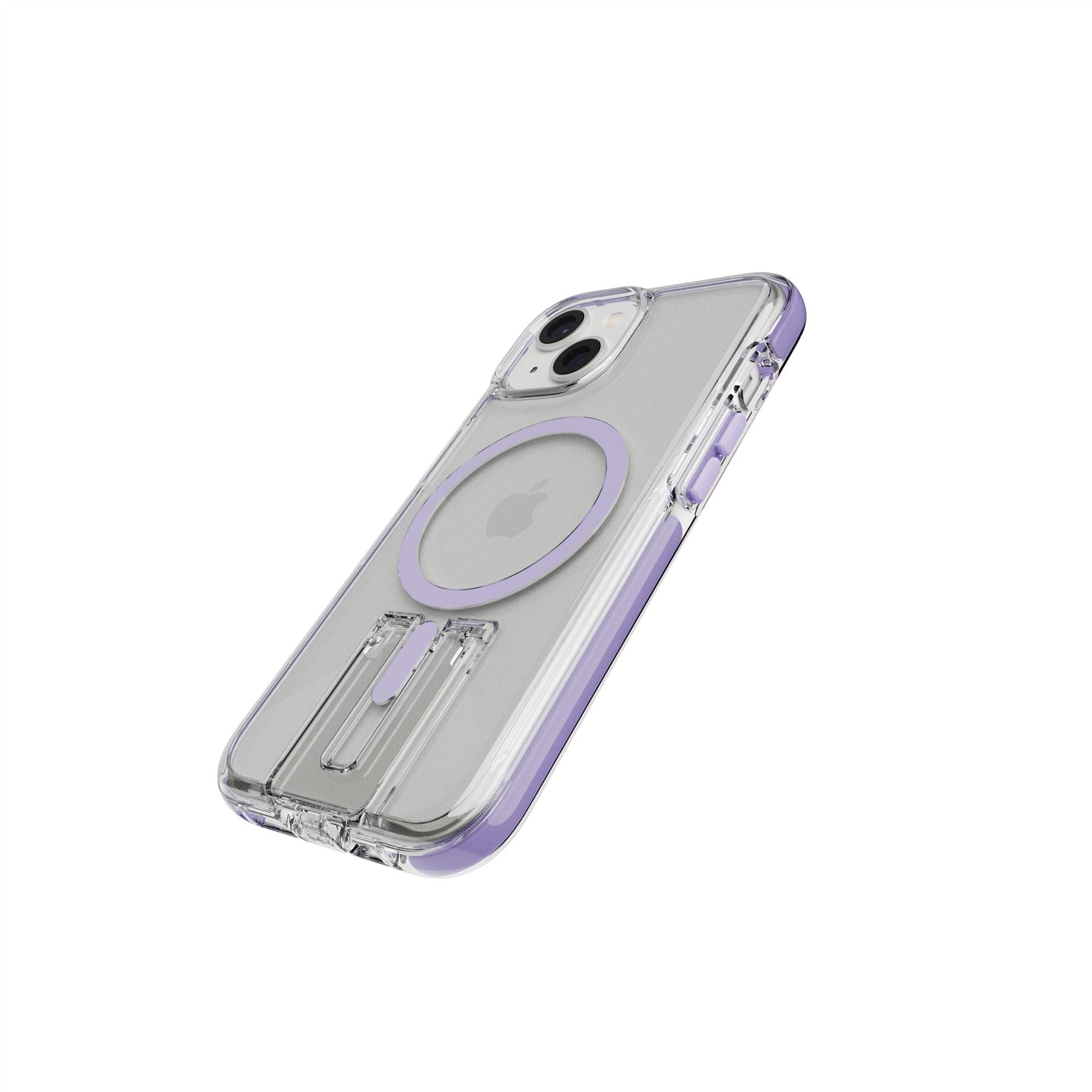 Tech21 EvoCrystal Kick MagSafe iPhone Hülle Clear/Lilac mit Ständer