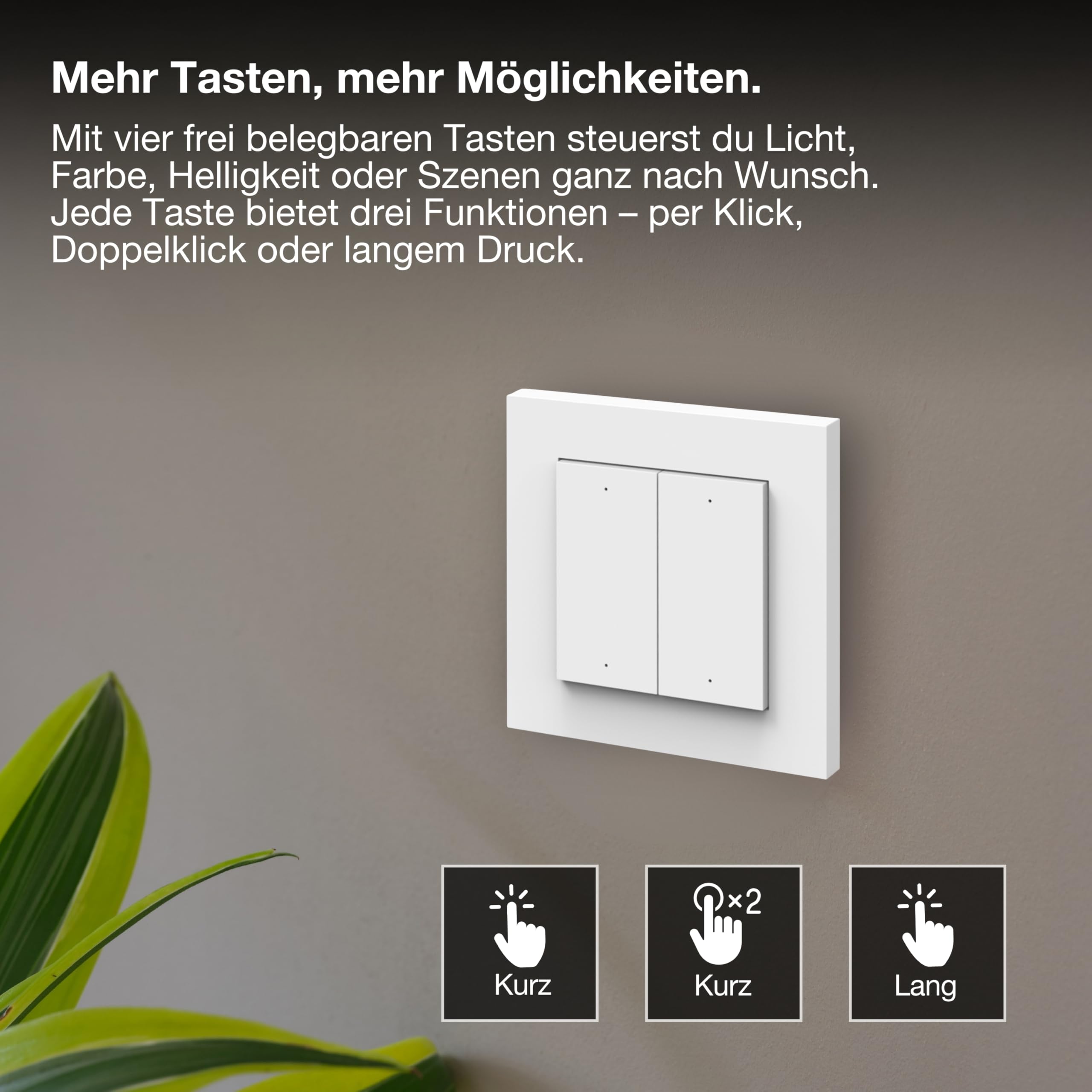 ams OSRAM SMART+ WiFi Wandschalter 4-Gang weiß magnetisch