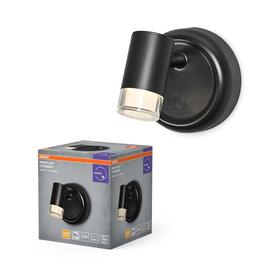 OSRAM SMART+ Nightlux Cylinder LED-Leuchte schwarz 3000K Akku