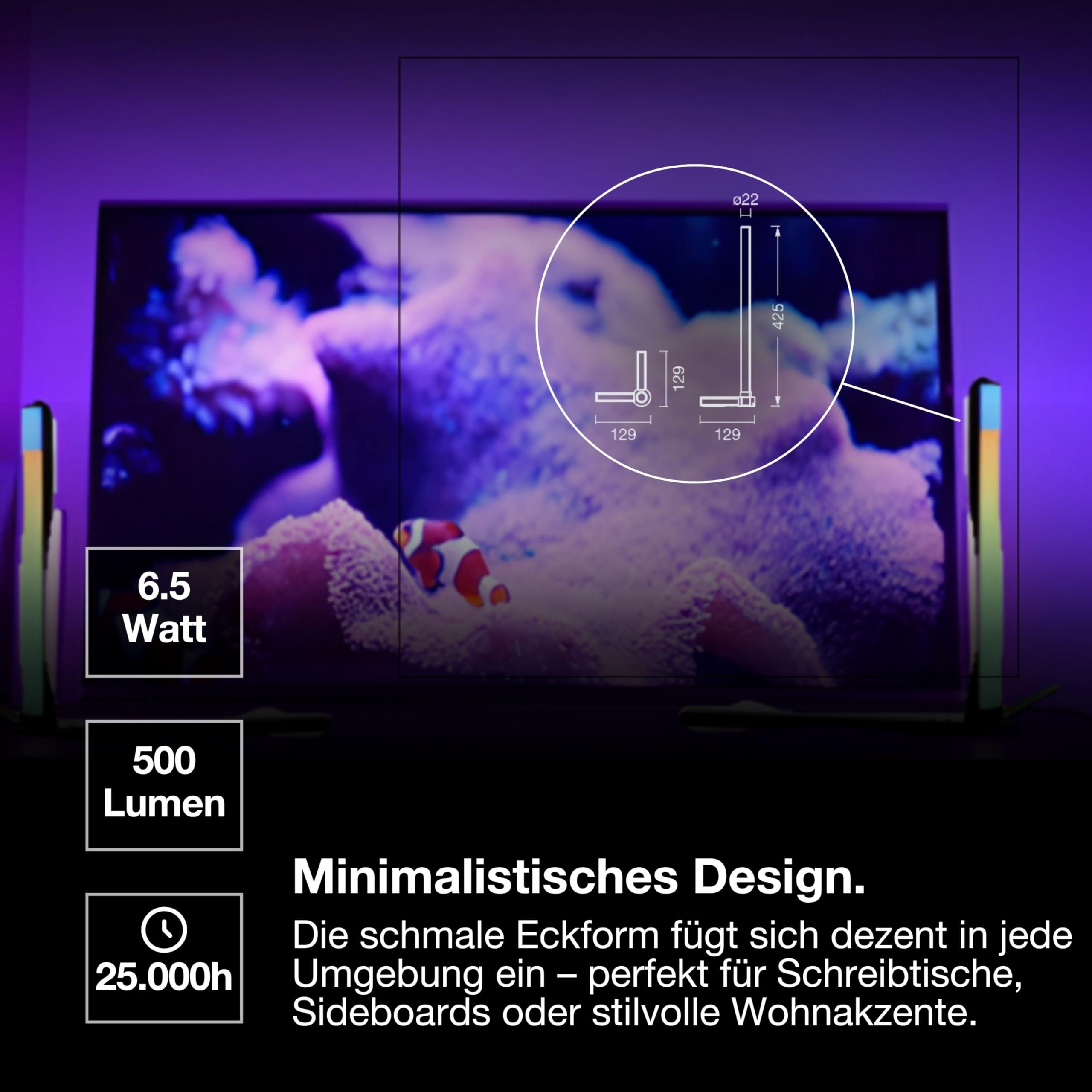 OSRAM SMART+ Corner Table Tischleuchte 40cm silber RGB