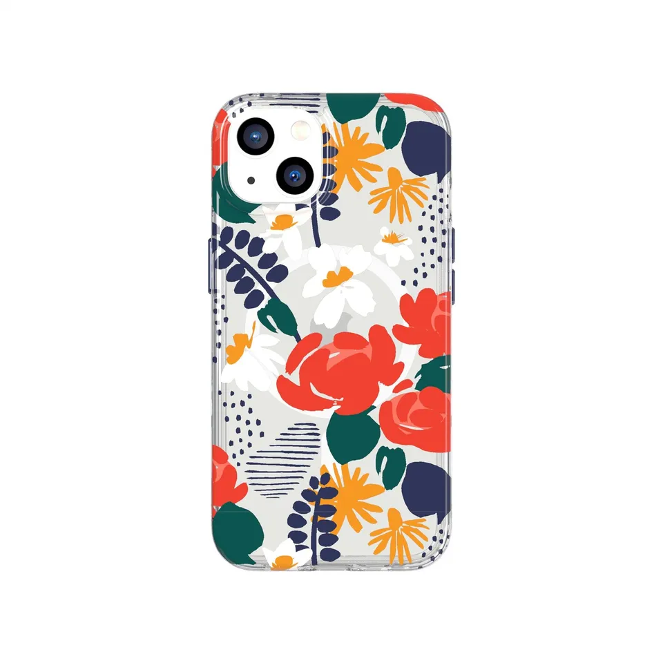 Tech21 EvoArt iPhone 13 Hülle Red Rose MagSafe Muster