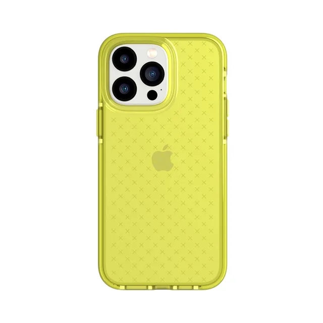 Tech21 EvoCheck iPhone 14 Pro Max Handyhülle Acid Yellow weich