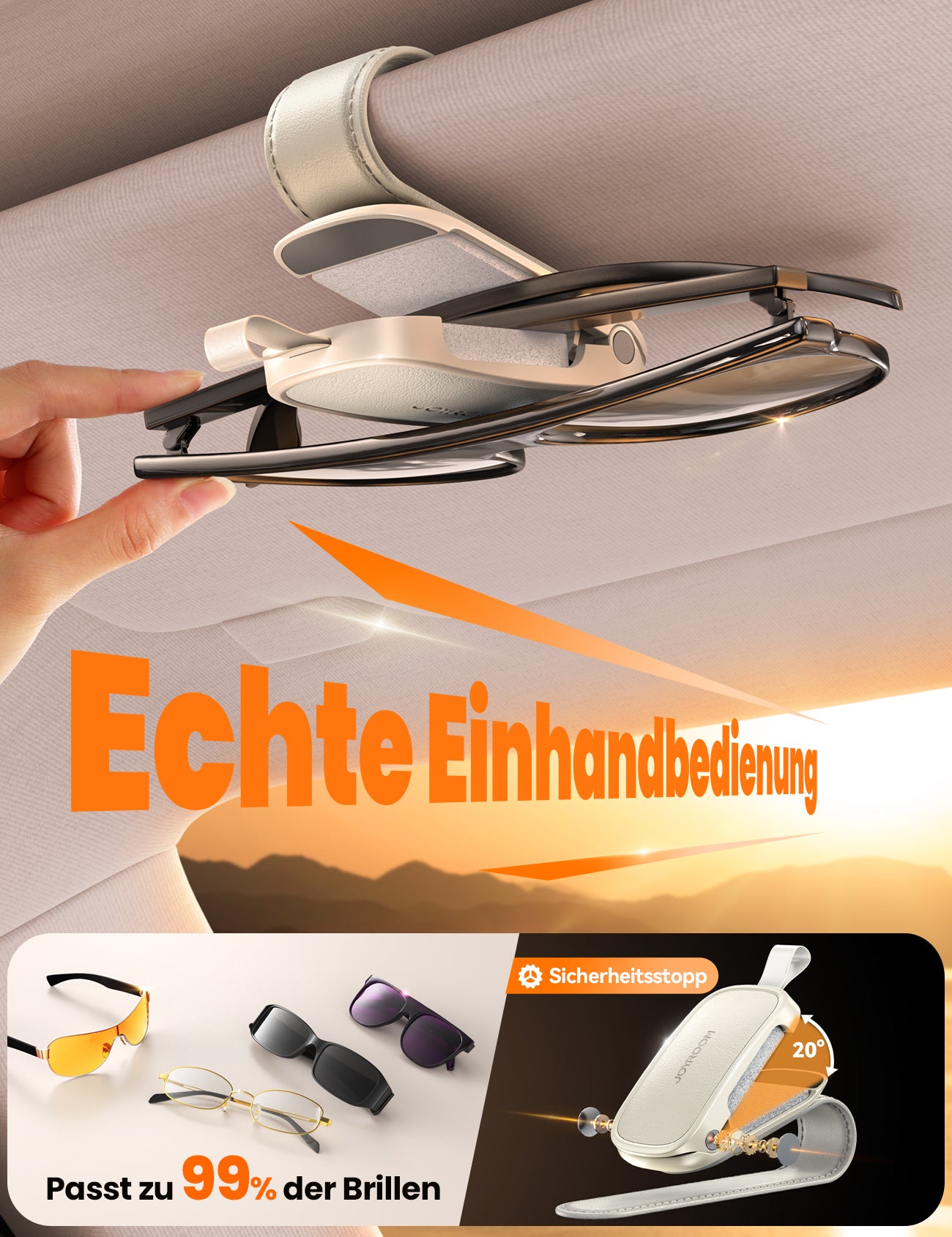 JOYROOM JR-ZS511 Brillenhalter Auto Weiß Magnet