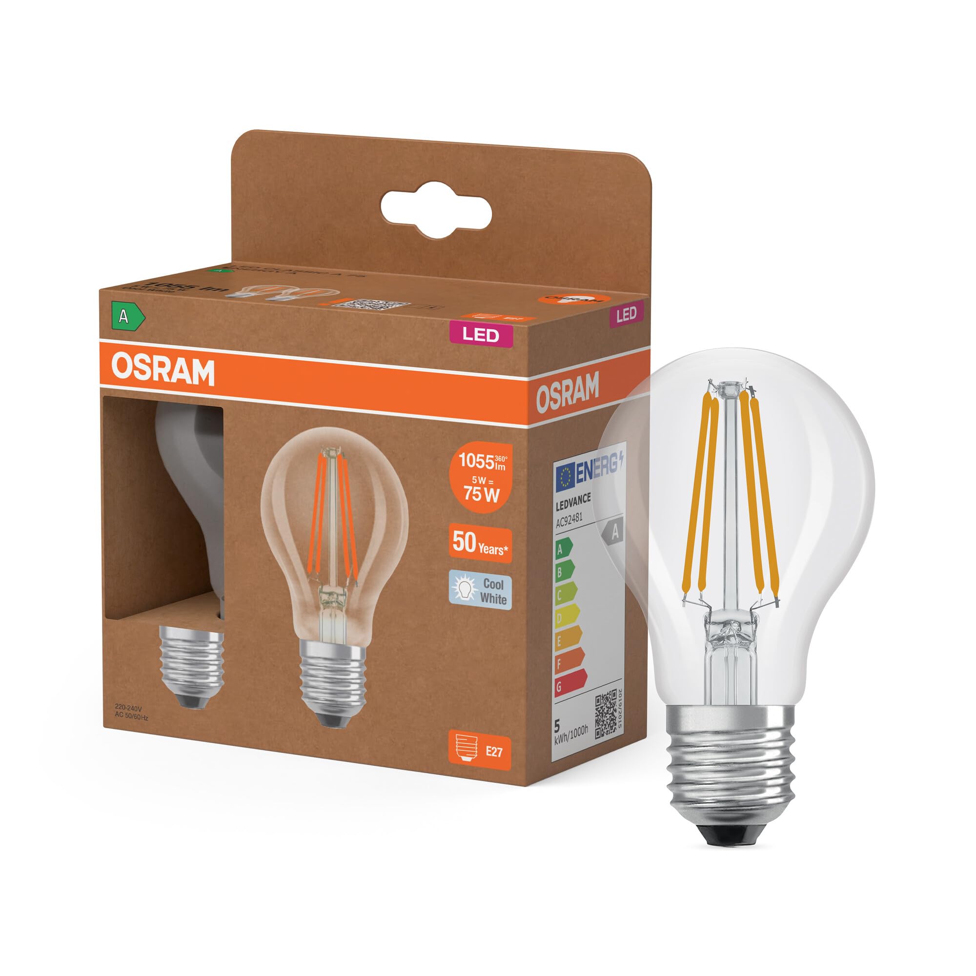 ams OSRAM SMART+ Classic A75 LED E27 75W 6er-Pack