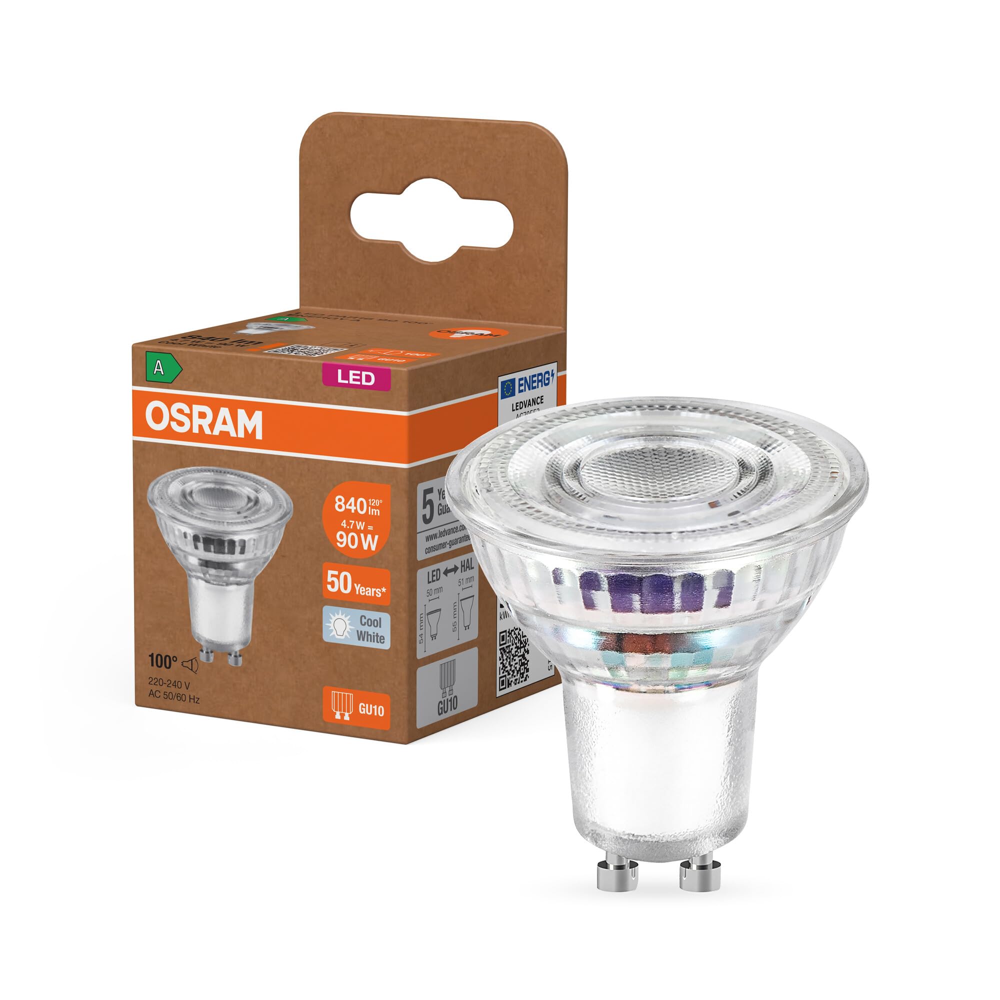 OSRAM SMART+ LED PAR16 90W-Ersatz Spot GU10 Kaltweiß 100°