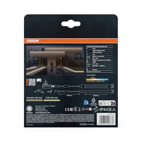 ams OSRAM Flex COB Outdoor LED-Streifen 3m warmweiß IP44