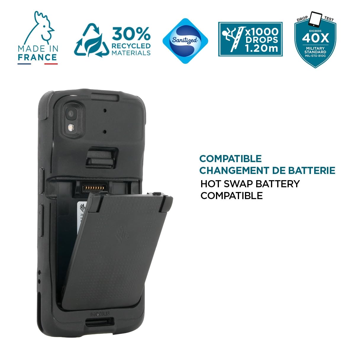 Mobilis PROTECH Hülle für Zebra TC22 TC27 stoßfest