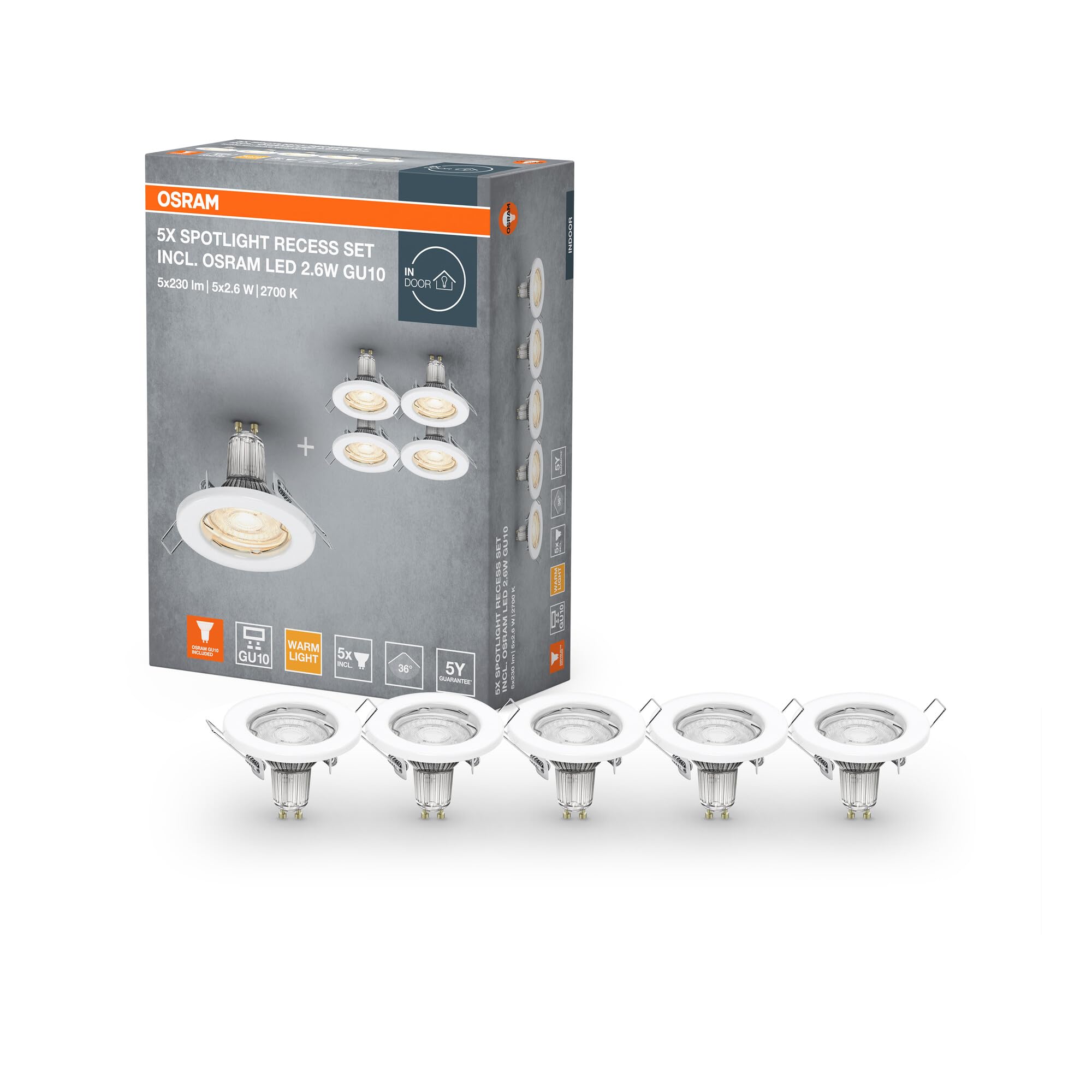 OSRAM SMART+ Einbaustrahler-Set IP20 weiß 3er-Pack dimmbar