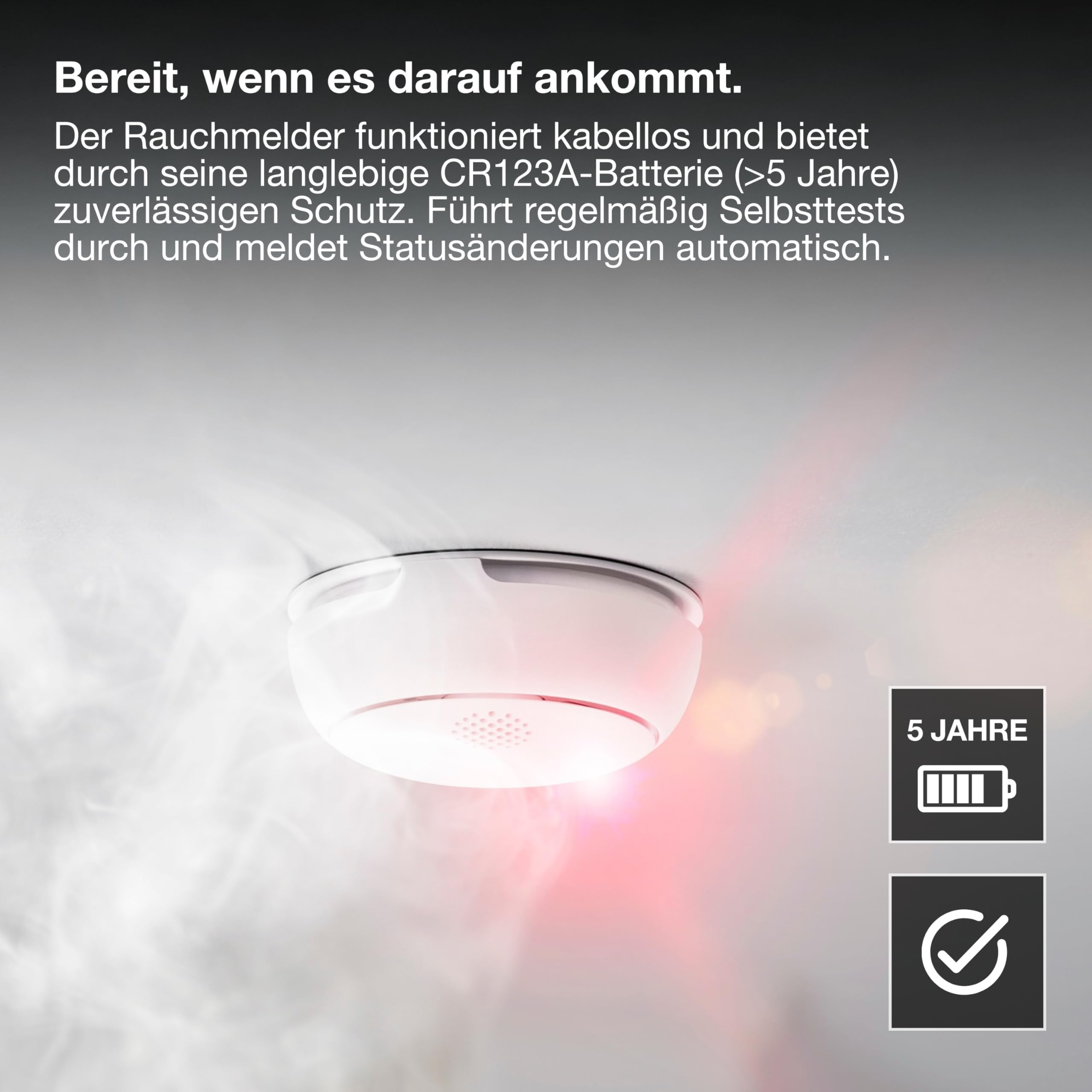 LEDVANCE SMART+ Rauchmelder WiFi weiß EN 14604 App-Alarm