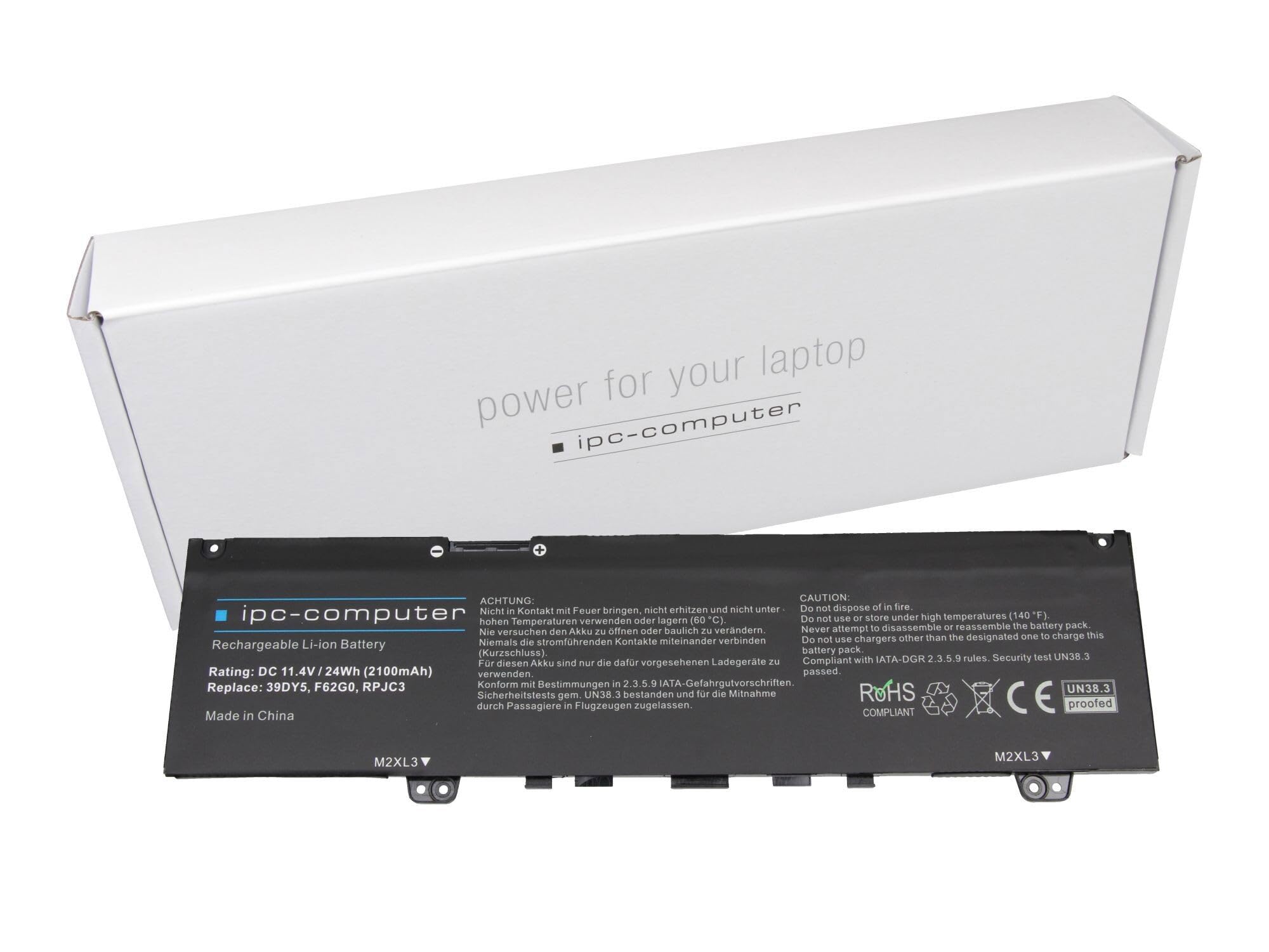 IPC-Computer Akkus 0F62G0 Laptop Akku 24Wh schwarz