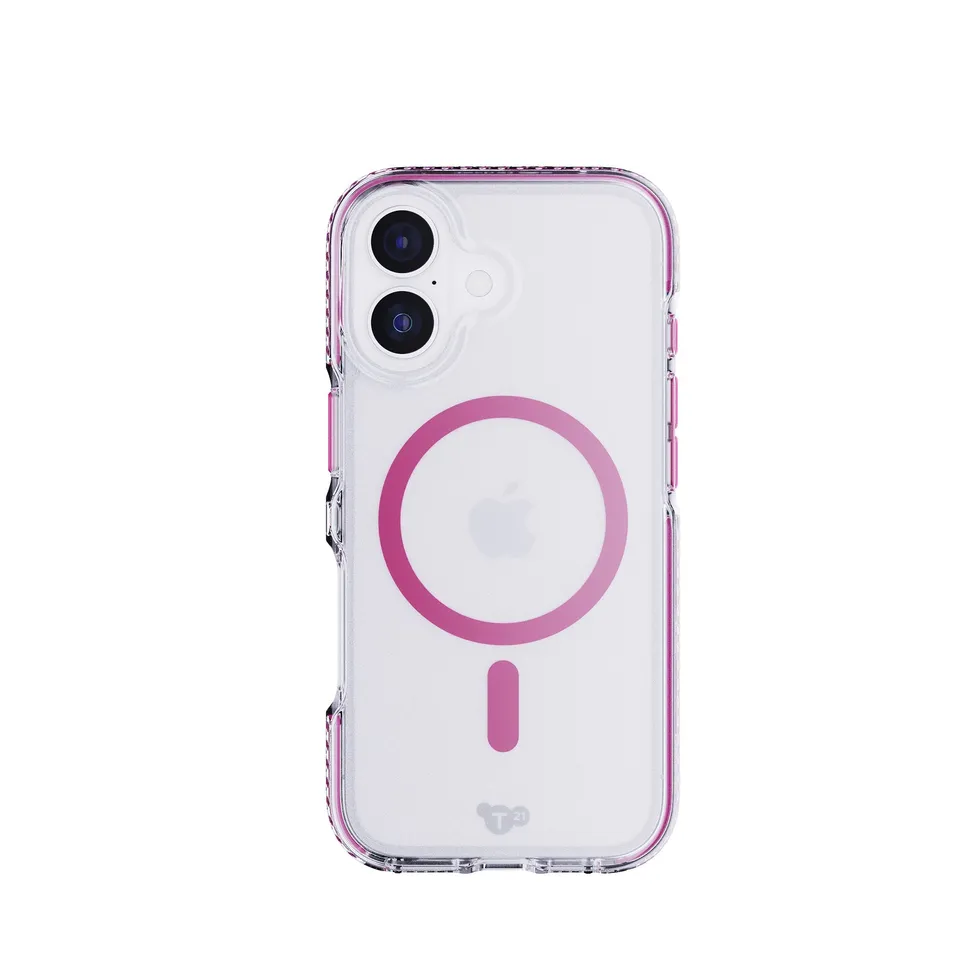 Tech21 EvoCrystal iPhone 17 Hülle MagSafe Cyber Pink Klar