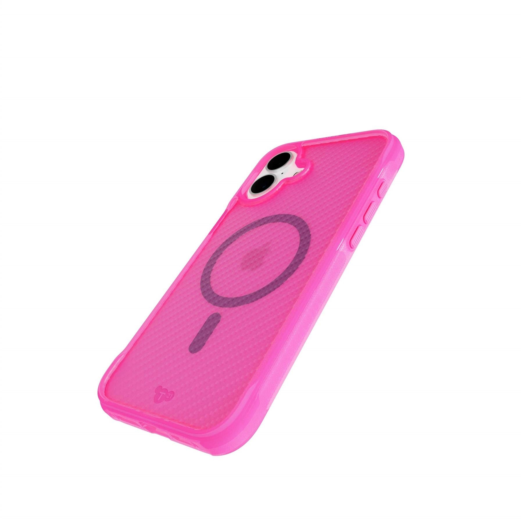 Tech21 EvoArmor iPhone 16 Plus Hülle Transparent Pink MagSafe