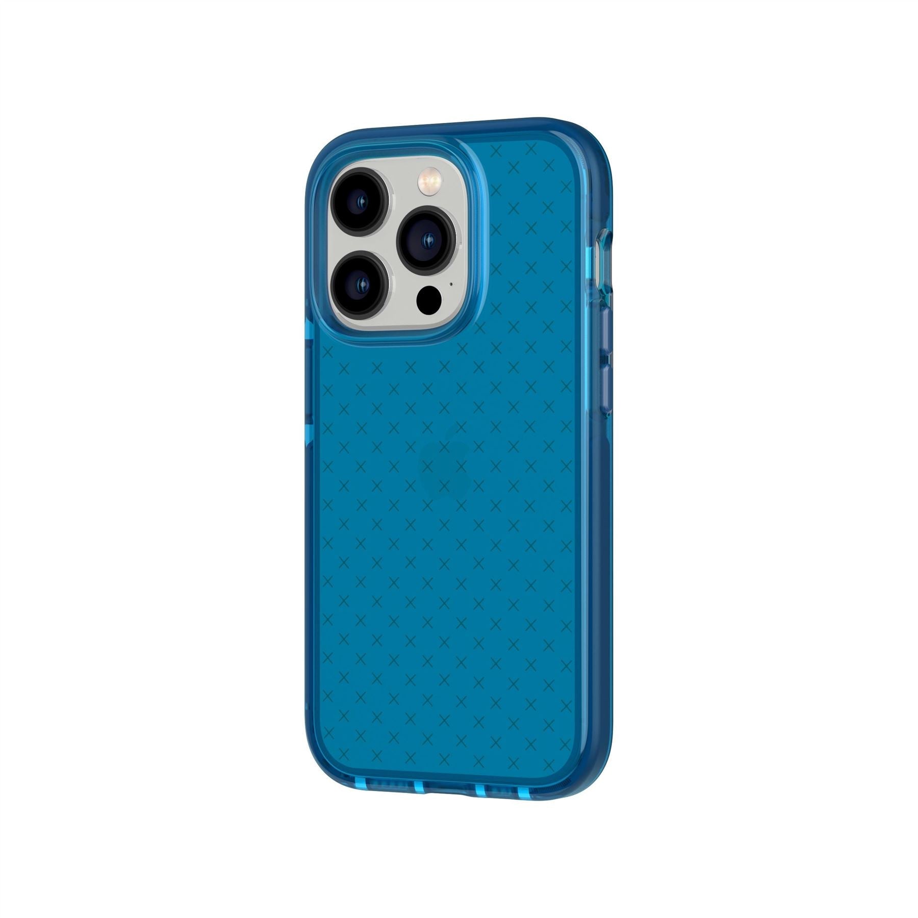 Tech21 EvoCheck iPhone 14 Pro Hülle Classic Blue Tint Karo