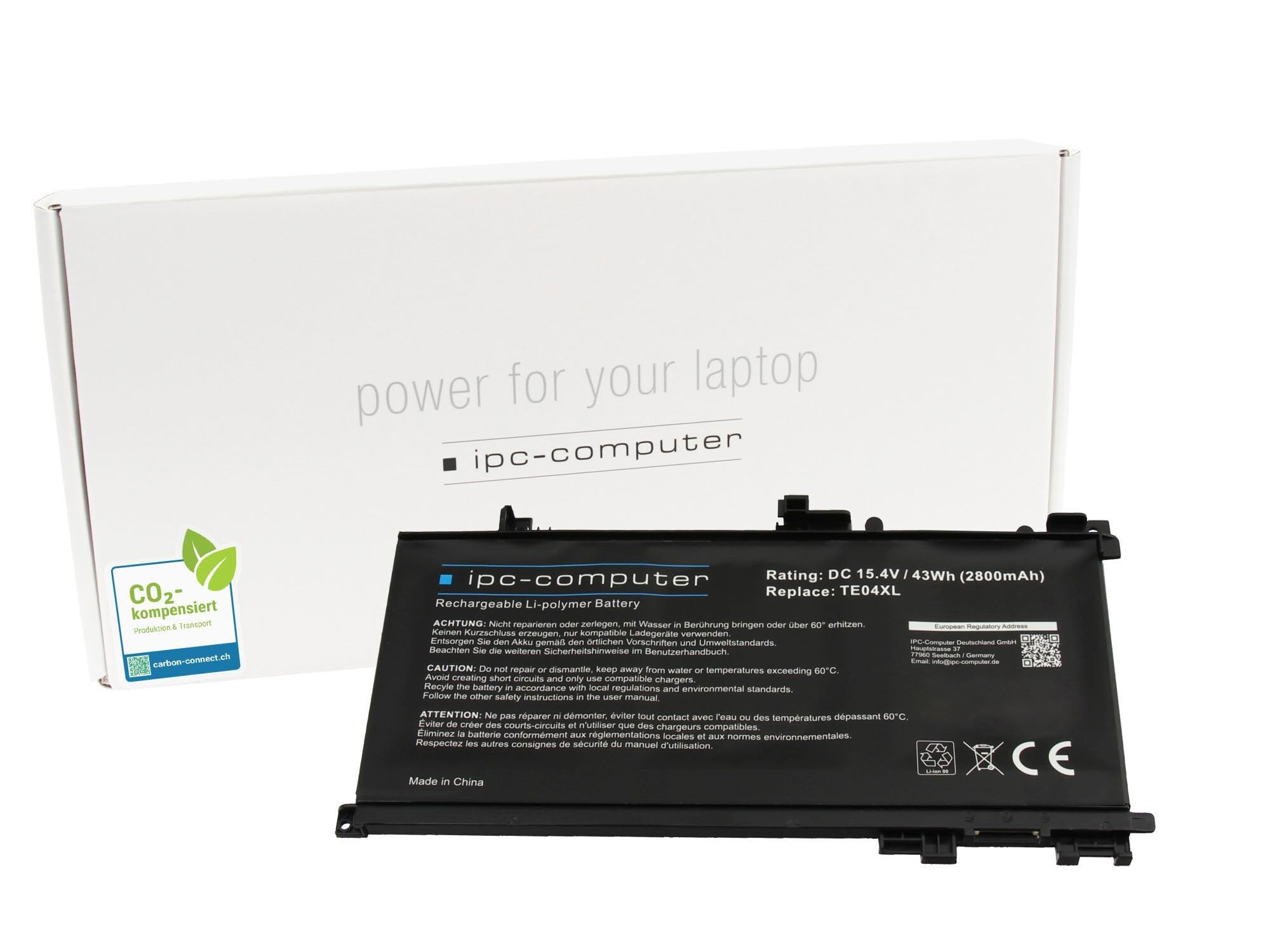 IPC-Computer Akkus TE04063XL_PL Laptop-Akku 43Wh