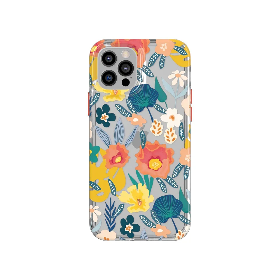 Tech21 EvoArt iPhone 12/12 Pro Hülle Tangerine Orange floral