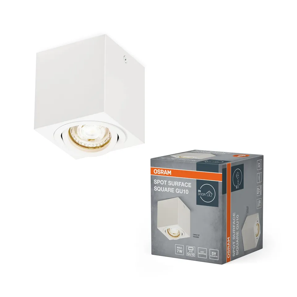 ams OSRAM SMART+ Spot Surface Square Aufbauspot Weiß GU10 eckig