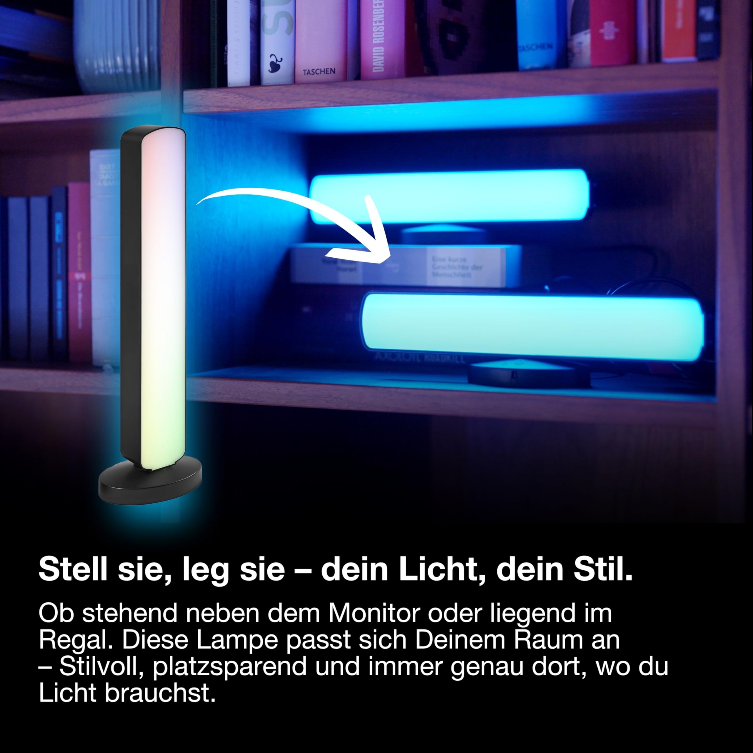 ams OSRAM SMART+ WiFi LED-Stehleuchte klein schwarz RGB dimmbar