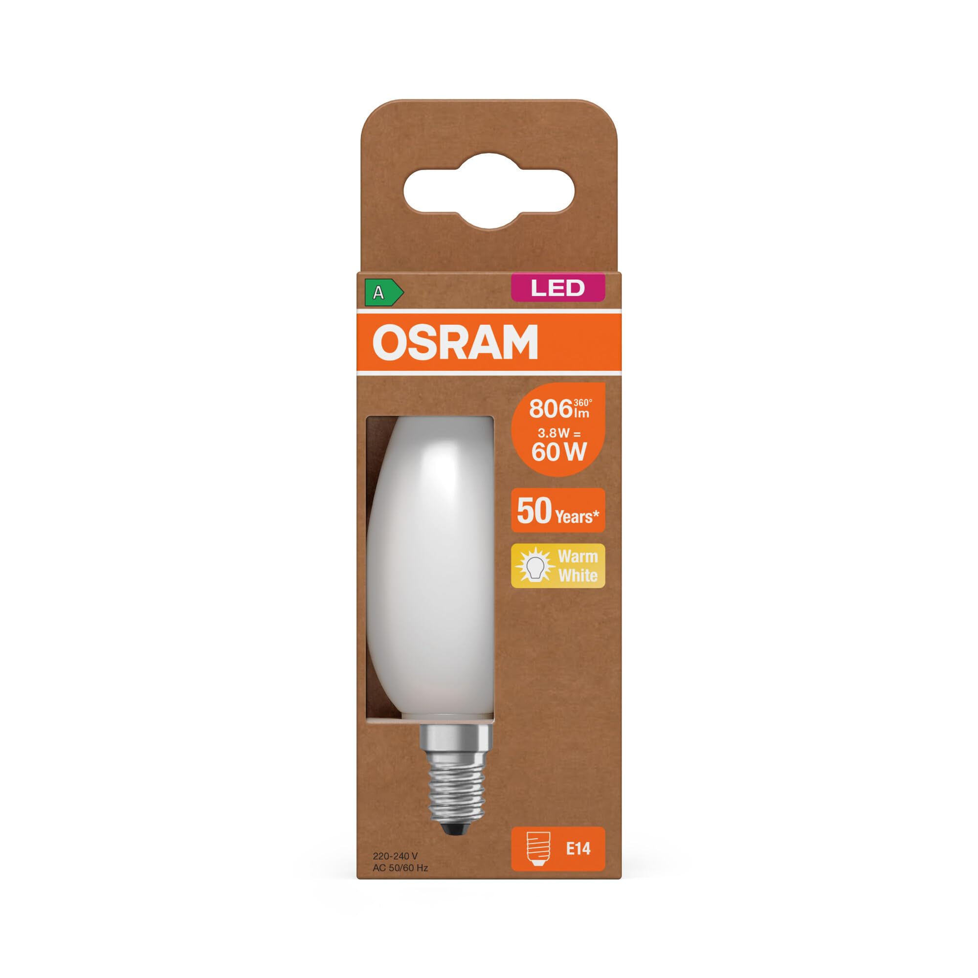 ams OSRAM SMART+ Classic B 60 Filament LED-Lampe E14 matt