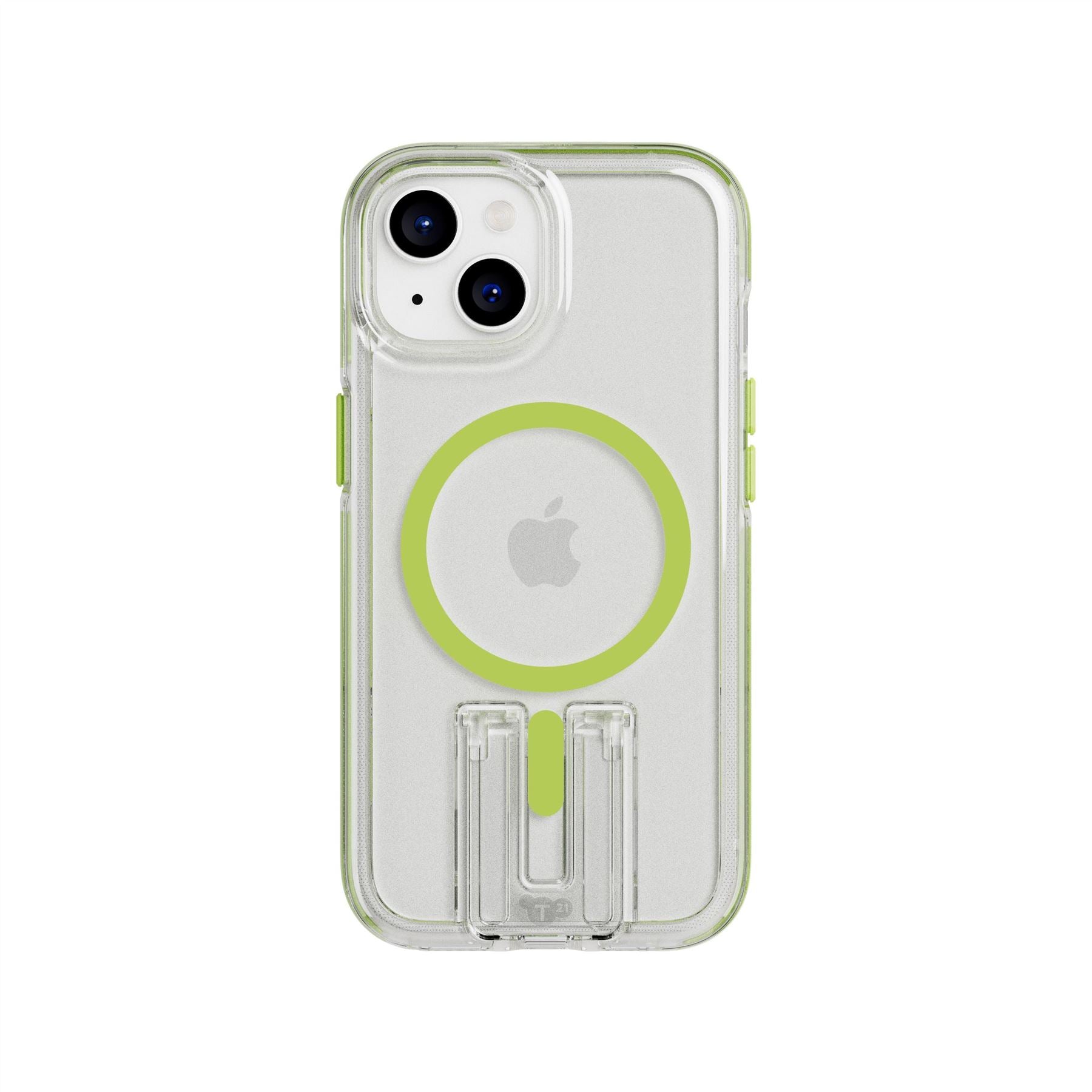 Tech21 EvoCrystal Kick MagSafe iPhone Hülle Lime Ständer