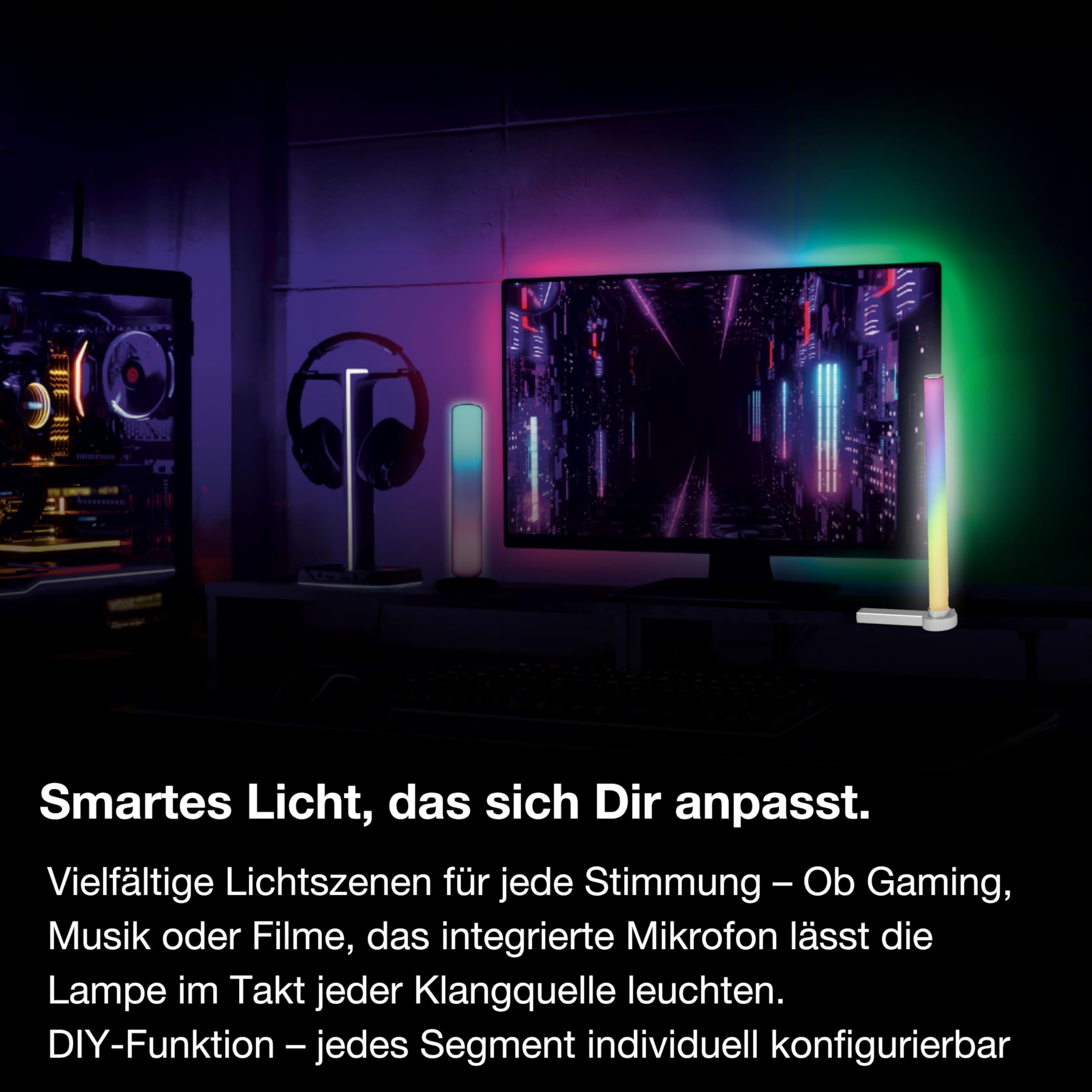 OSRAM SMART+ Corner Table Tischleuchte 40cm silber RGB