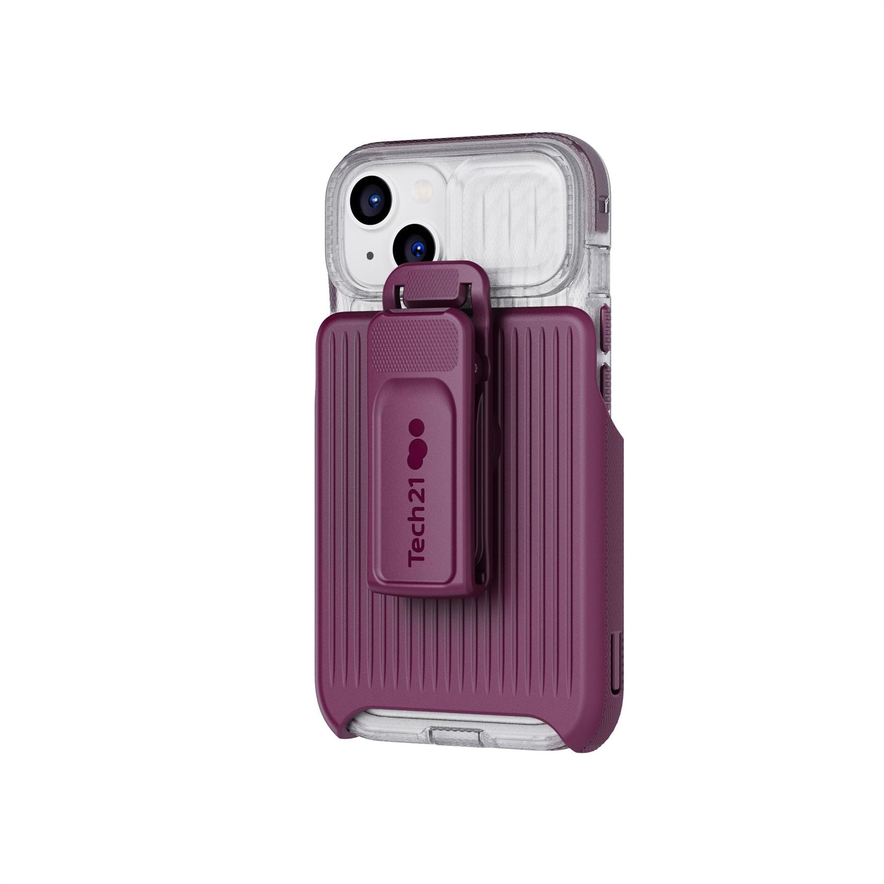 Tech21 EvoMax MagSafe iPhone 14 Hülle Frosted Purple robust