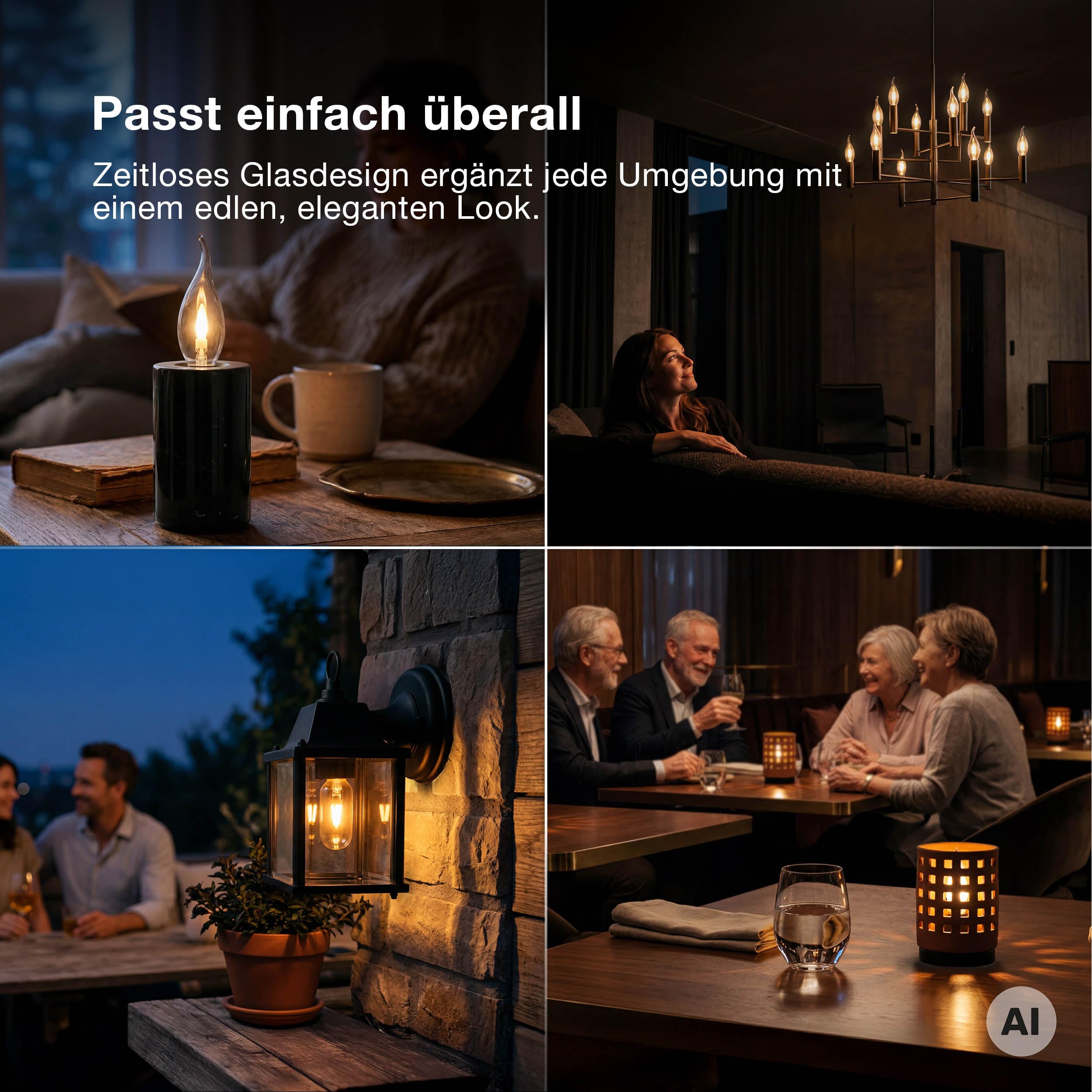 ams OSRAM LED-Lampe E14 Flammeneffekt matt 1W